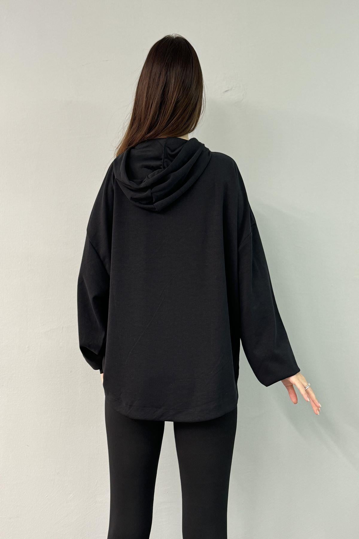 KAPŞONLU MODAL SWEATSHIRT