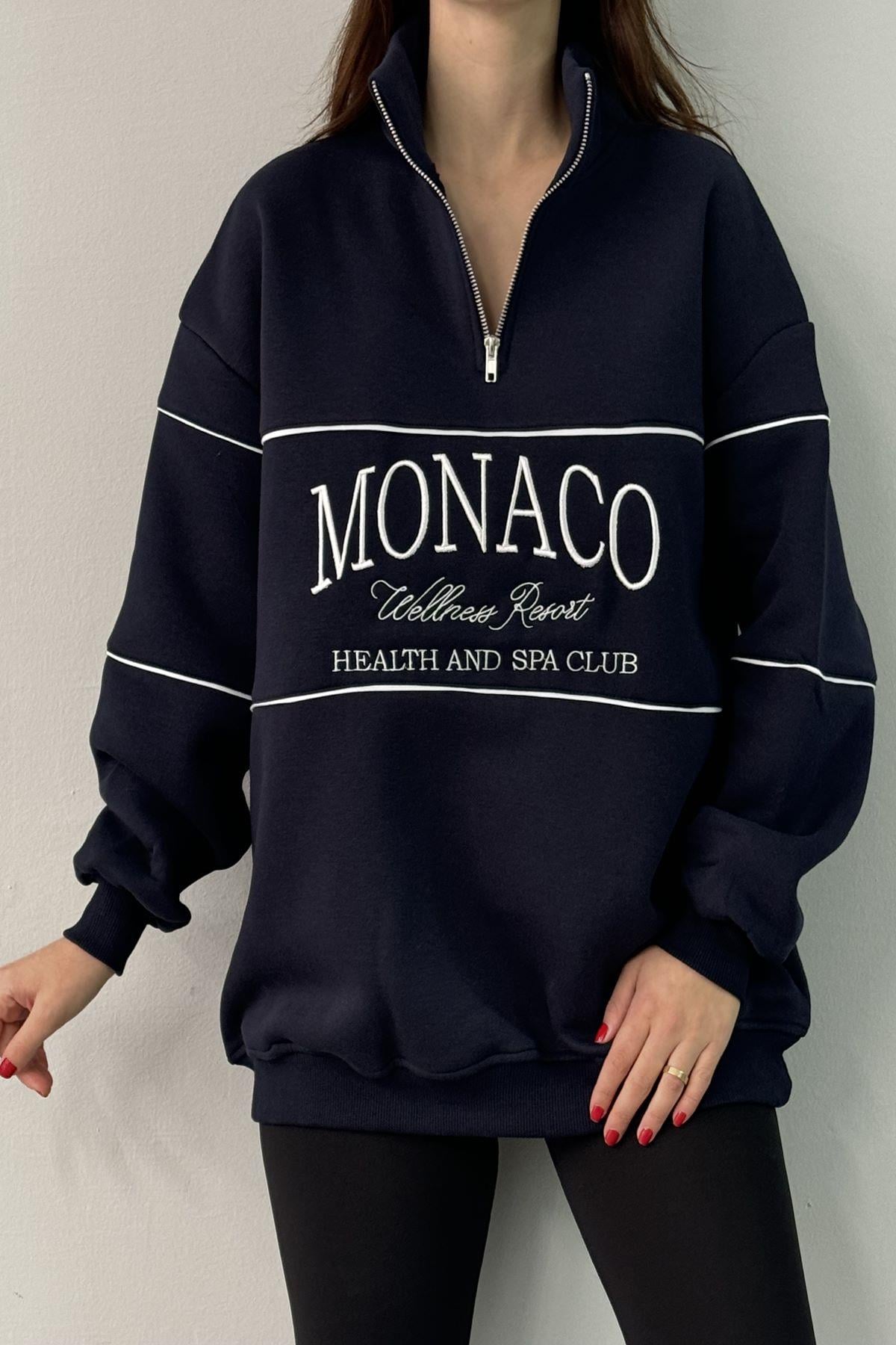 MONACO NAKIŞ DETAY SWEATSHIRT