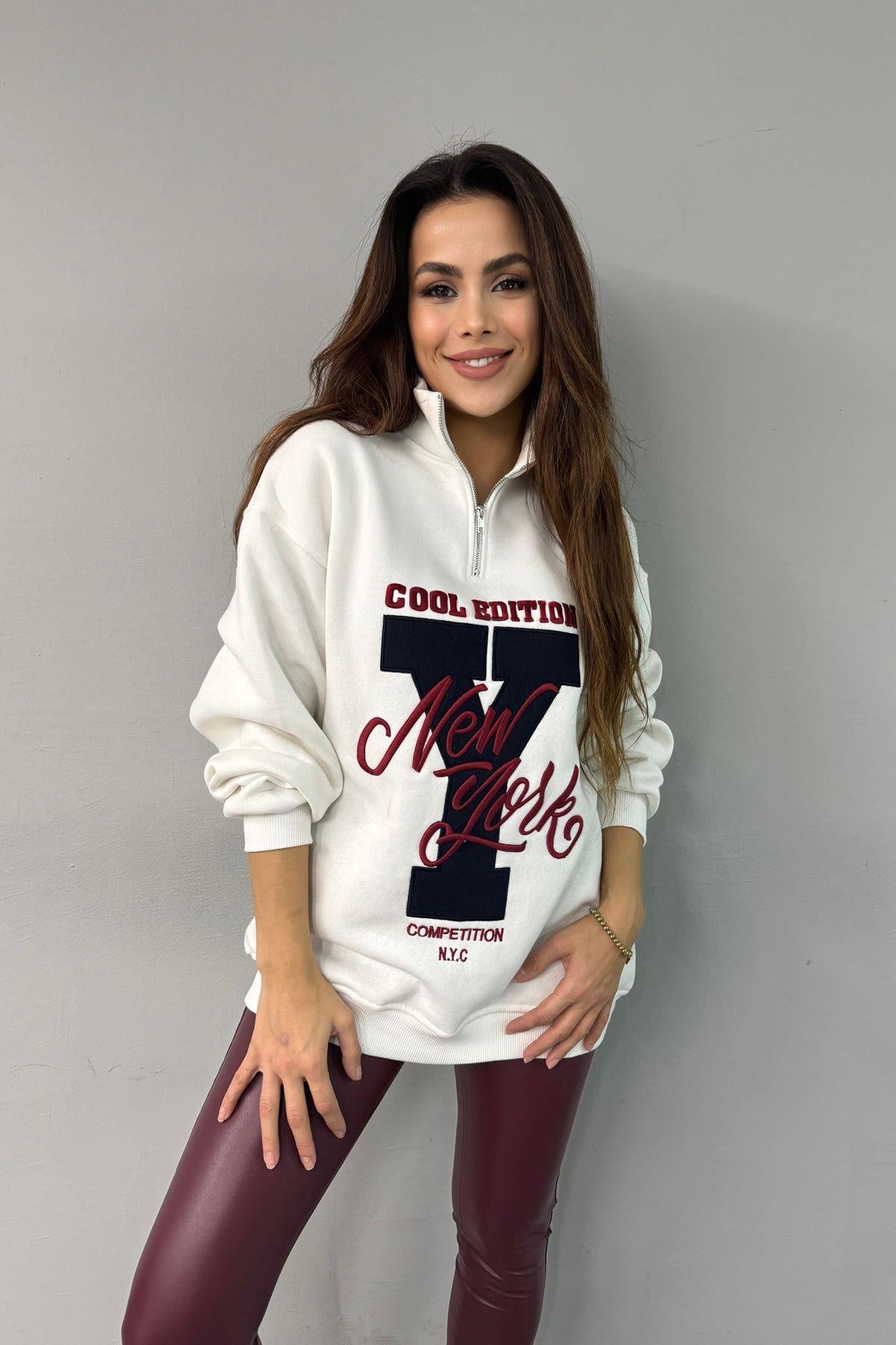 NAKIŞ DETAYLI SWEATSHIRT