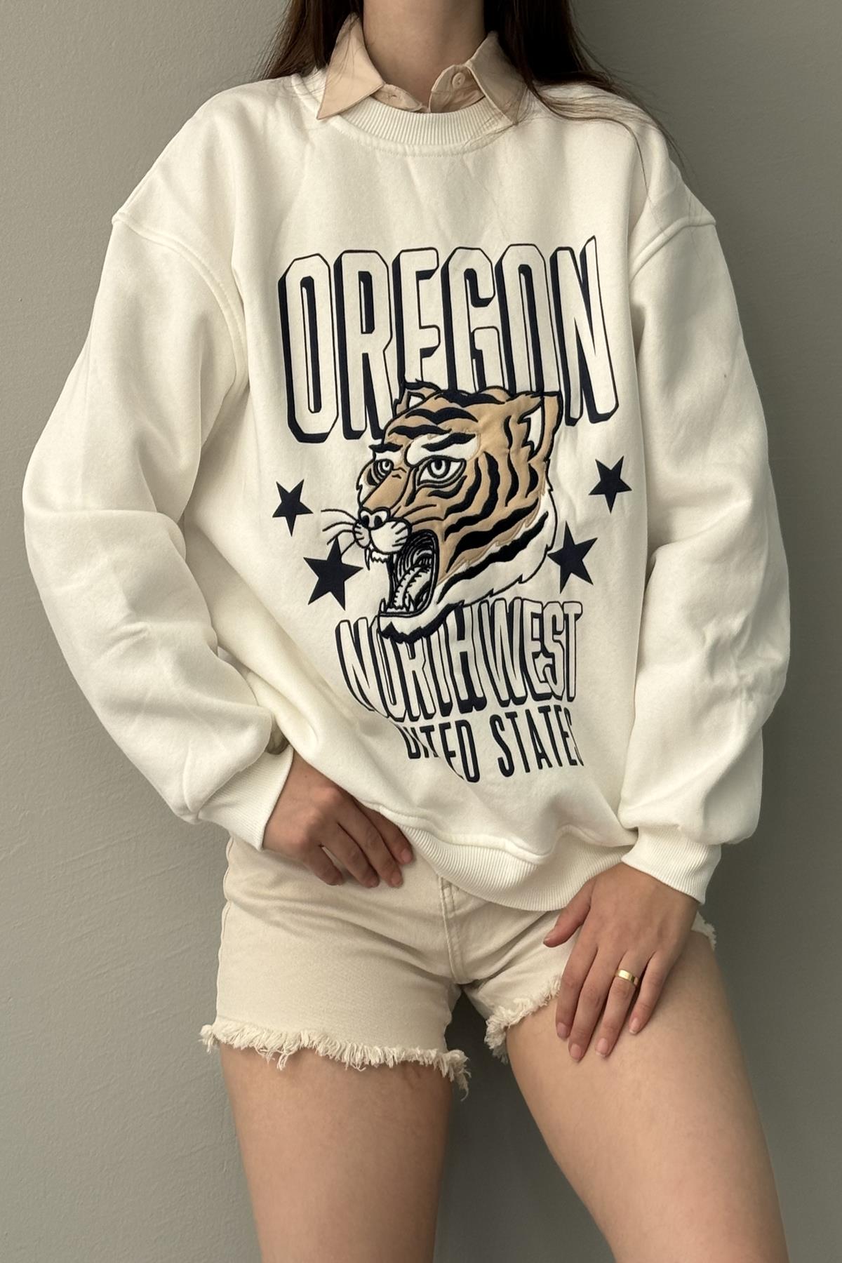 OREGON BASKI DETAY SWEAT