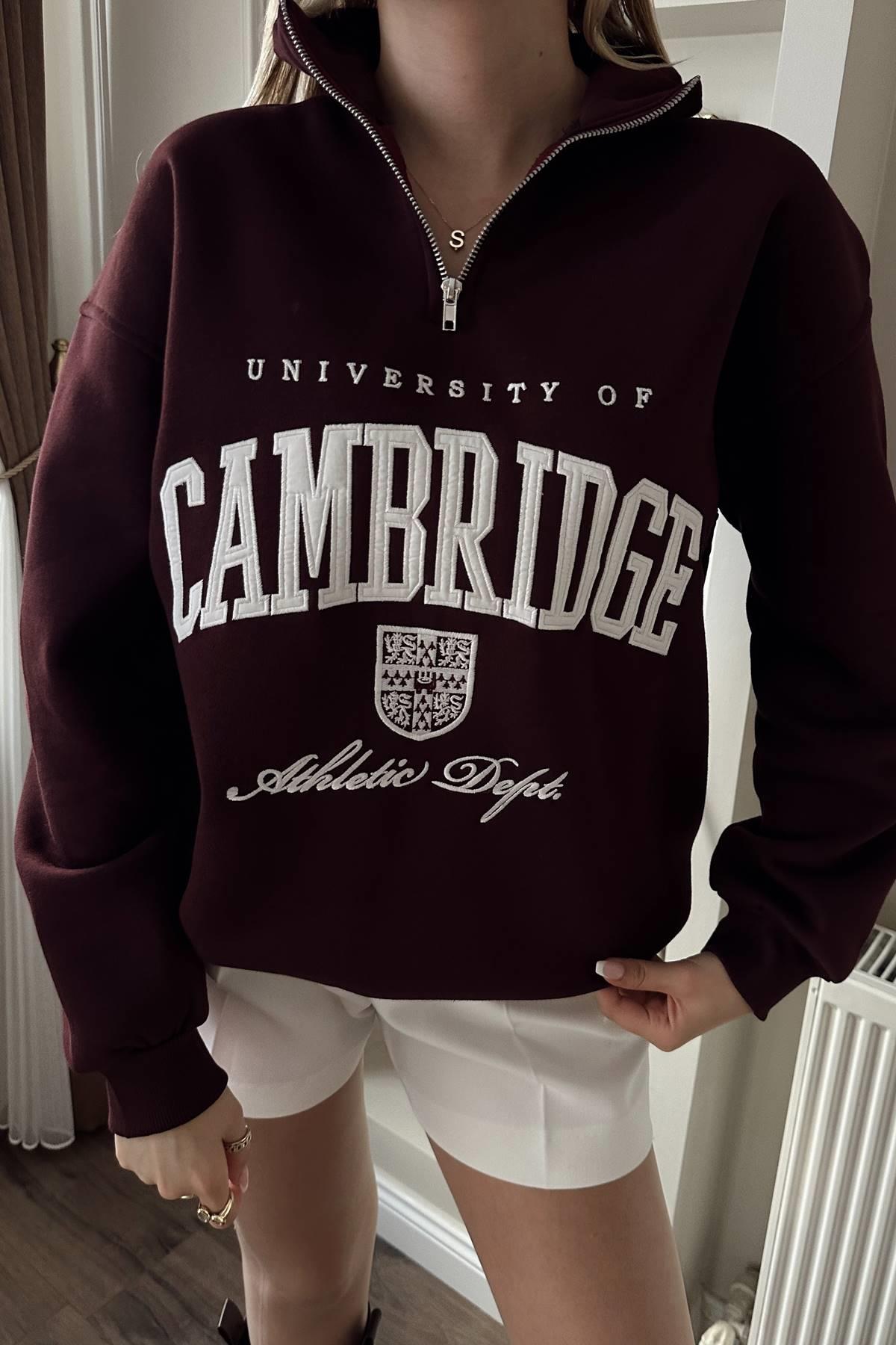 PATI FERMUARLI NAKIŞLI SWEATSHIRT