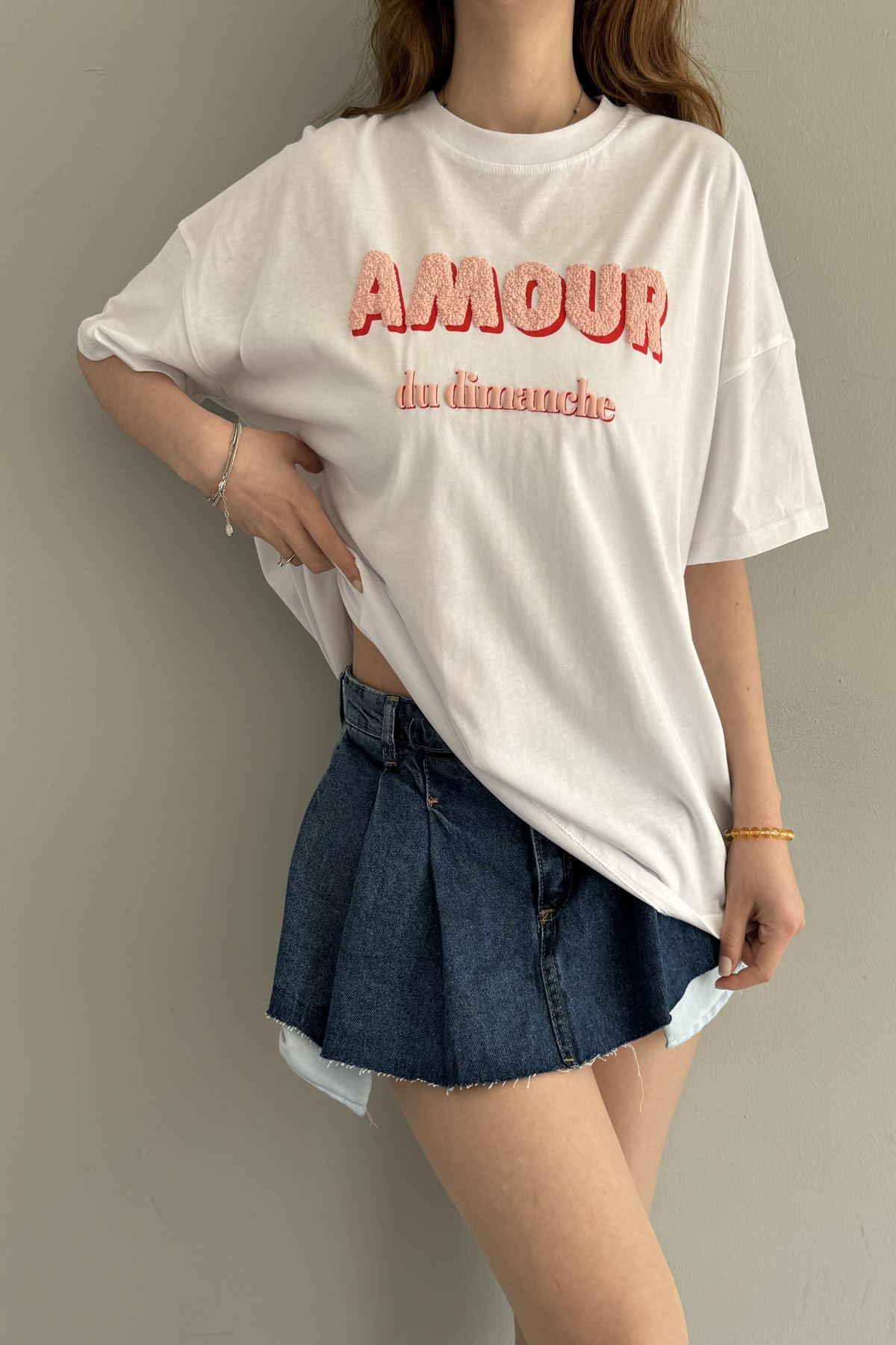 BASKI DETAY OVERSİZE TSHIRT