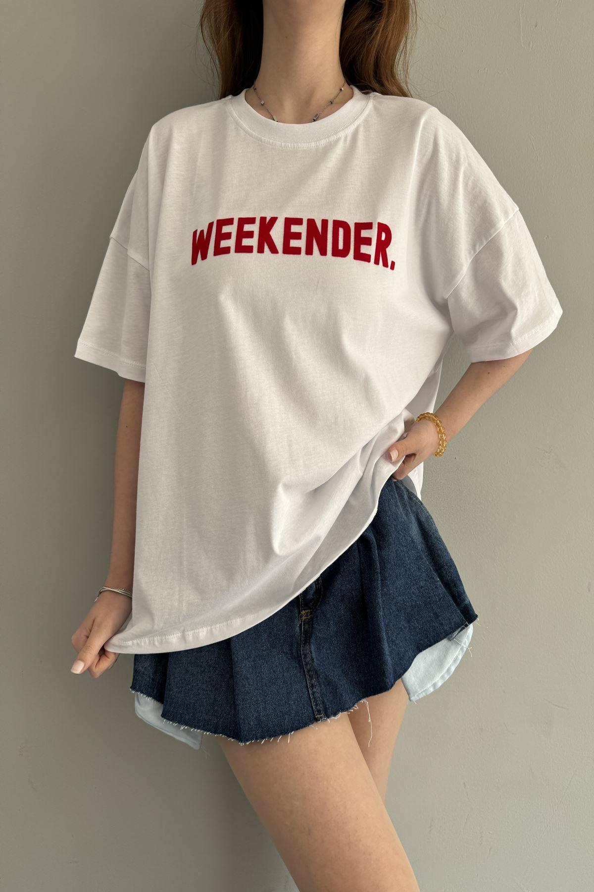 BASKI DETAY OVERSİZE TSHIRT