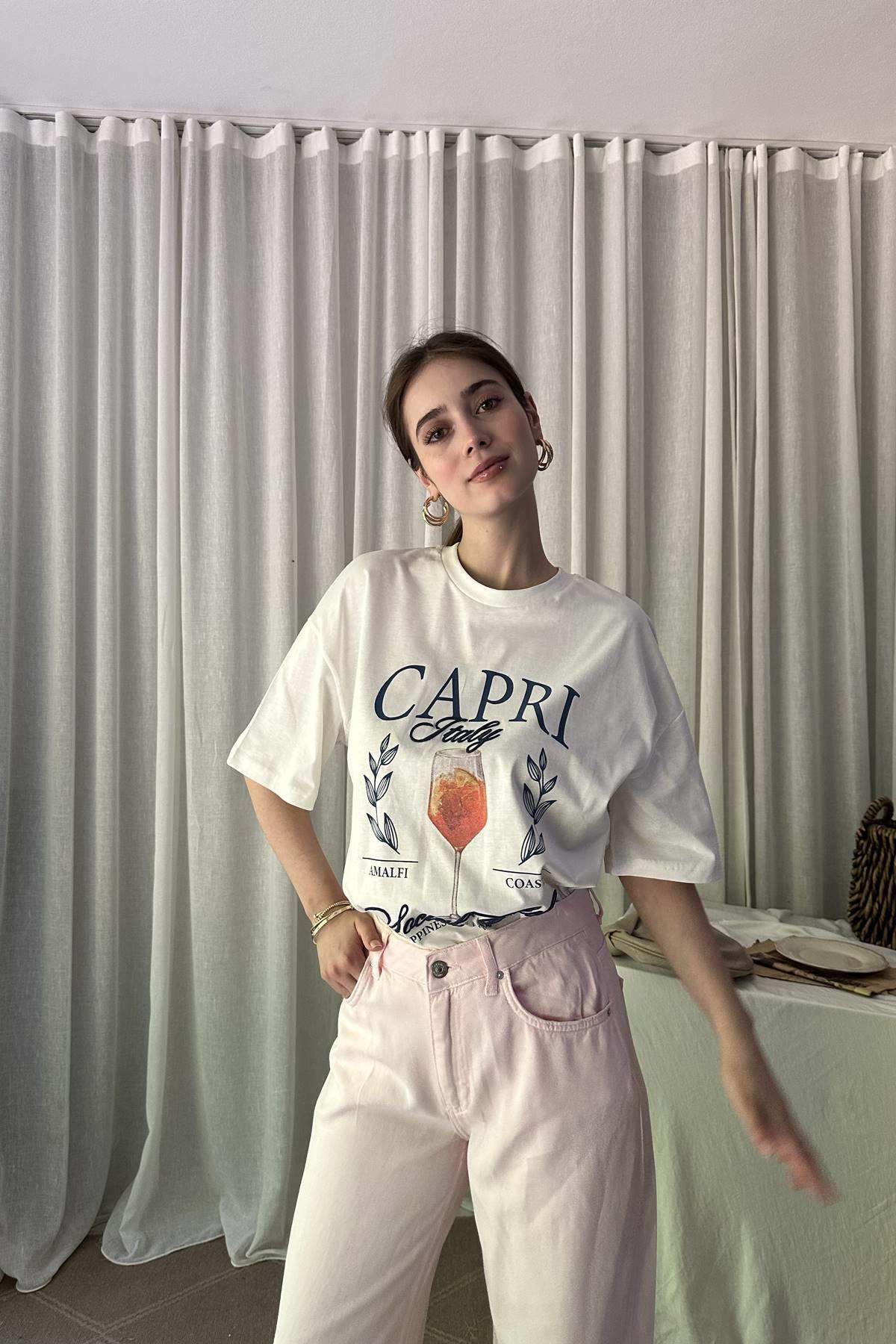 BASKI DETAY TSHIRT