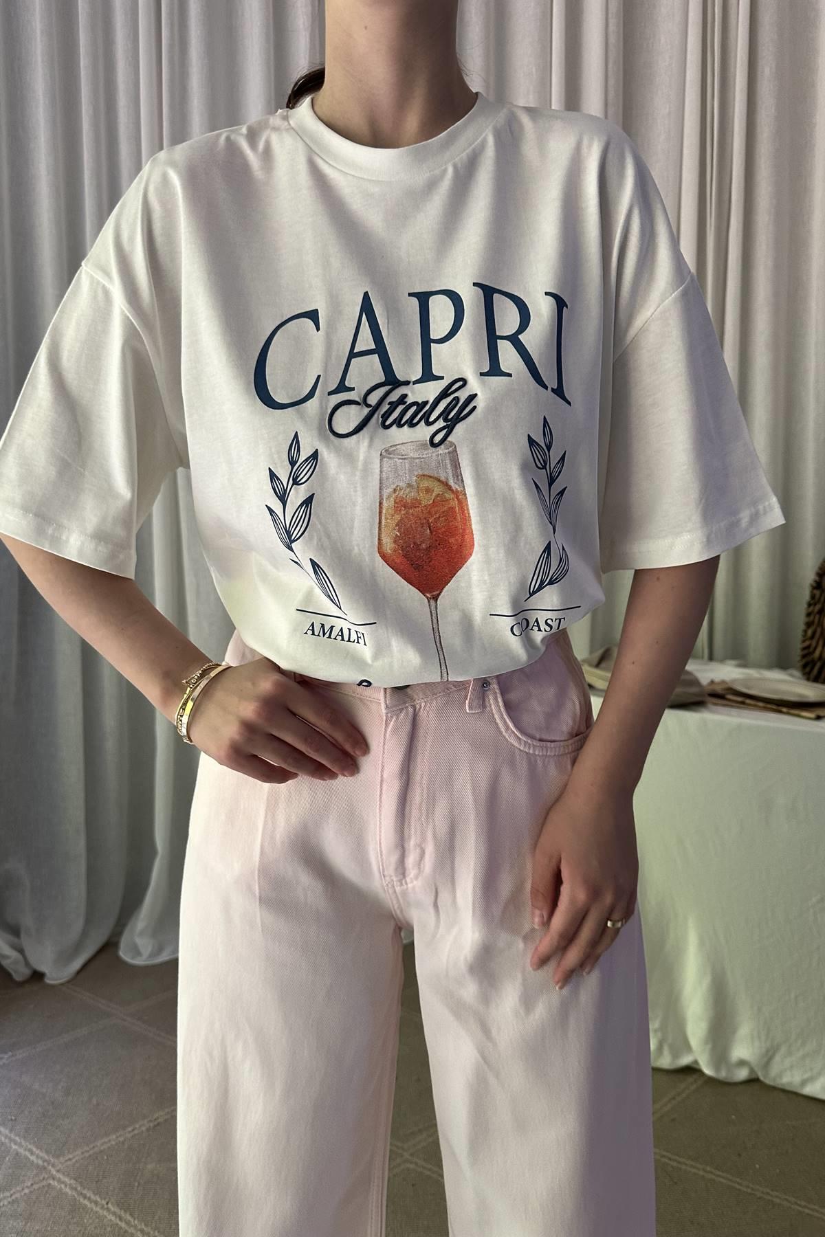 BASKI DETAY TSHIRT