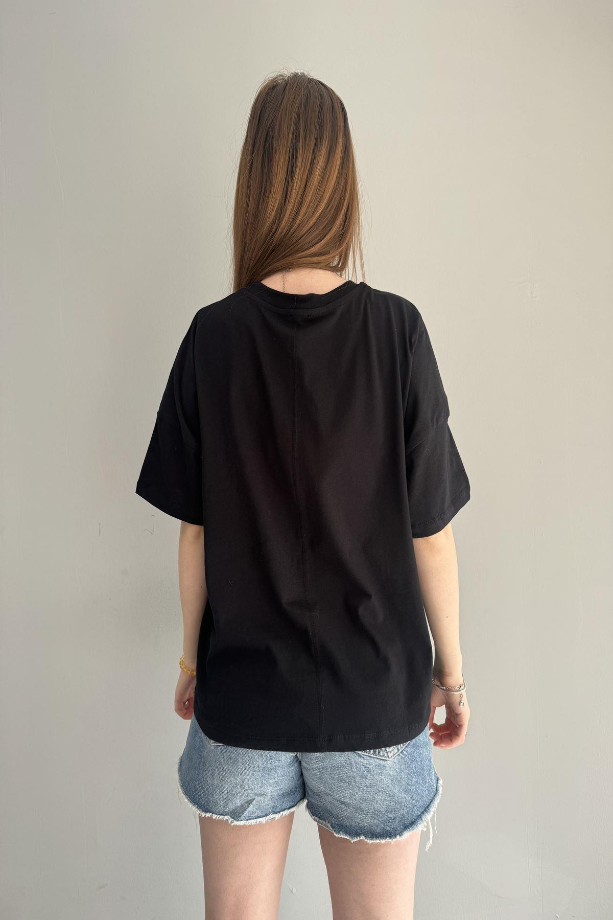 BASKI DETAY TSHIRT