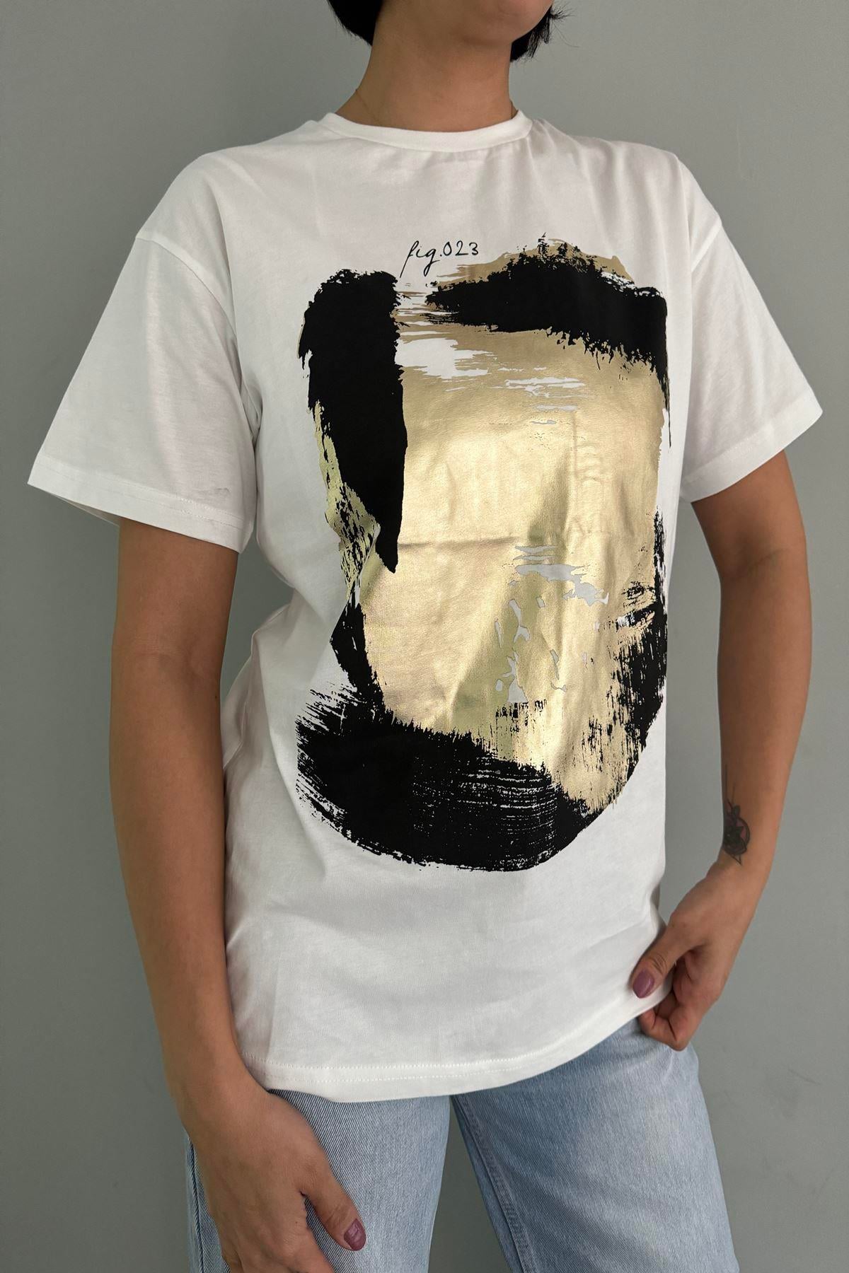 BASKI DETAYLI TSHIRT