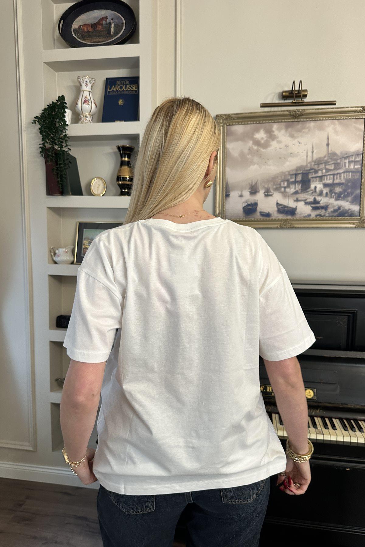 BASKI DETAYLI TSHIRT