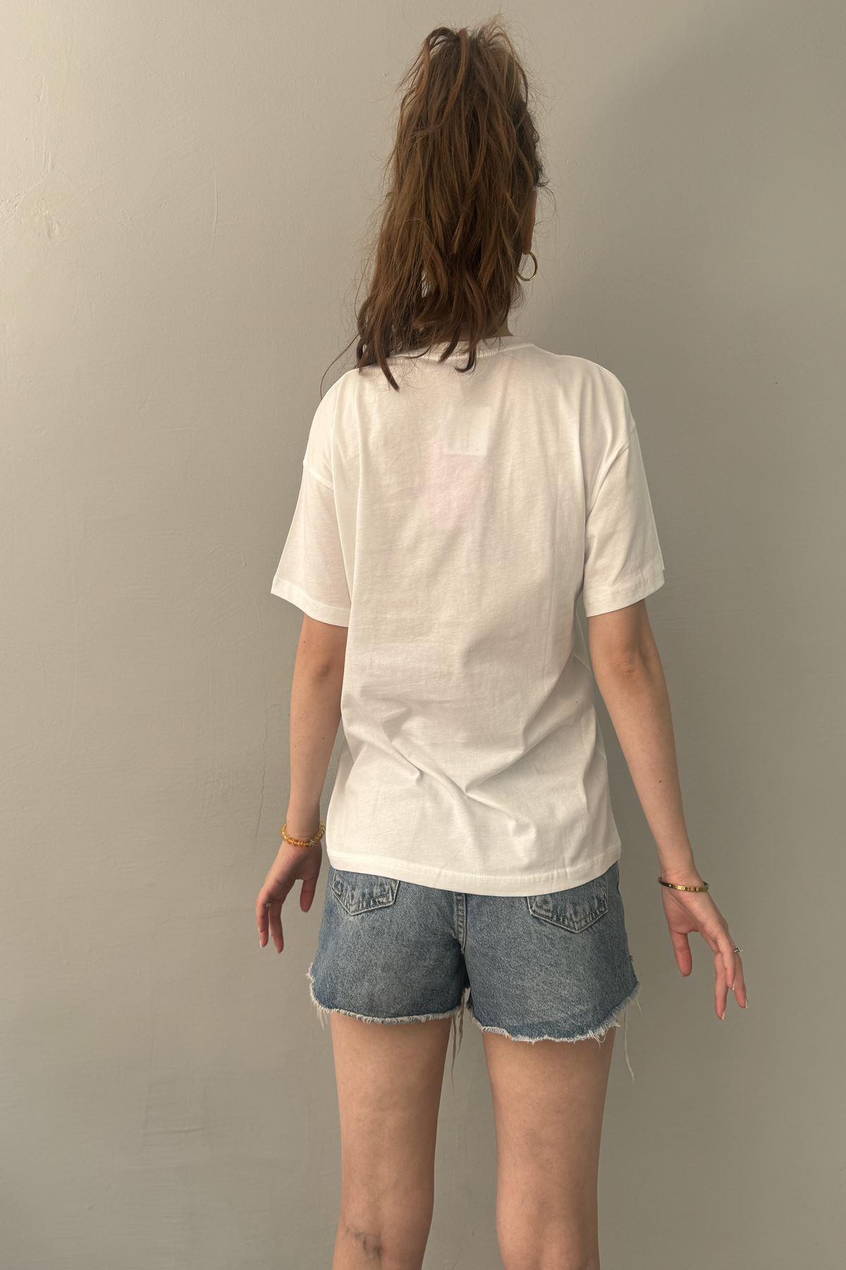 BASKI DETAYLI TSHIRT