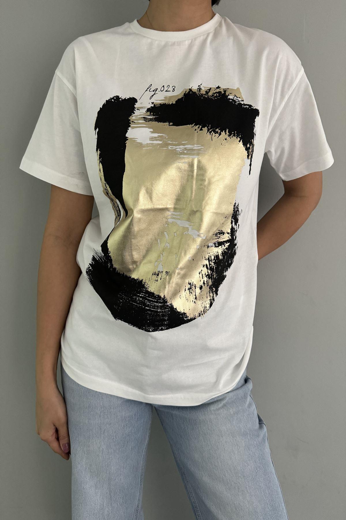 BASKI DETAYLI TSHIRT