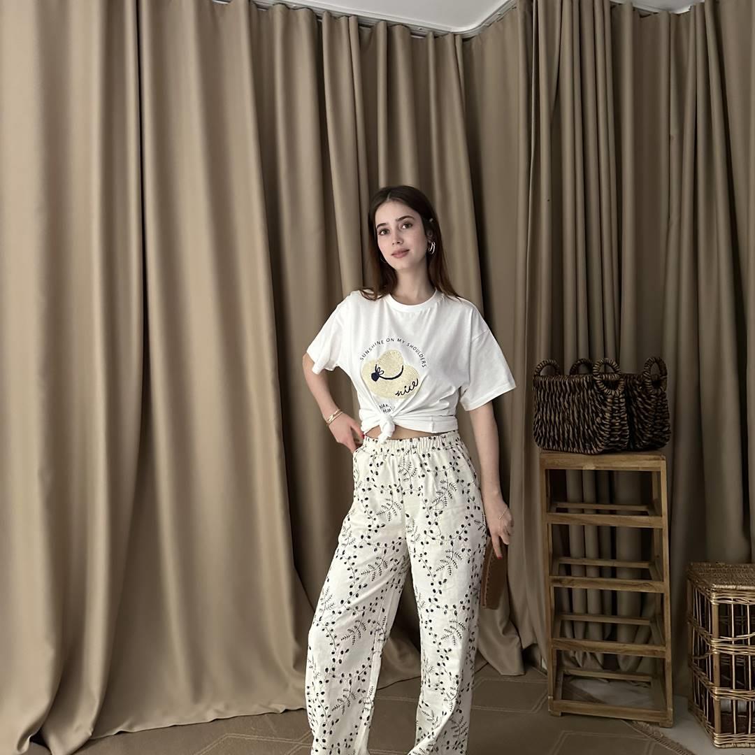 BASKI VE NAKIŞ DETAYLI TSHIRT