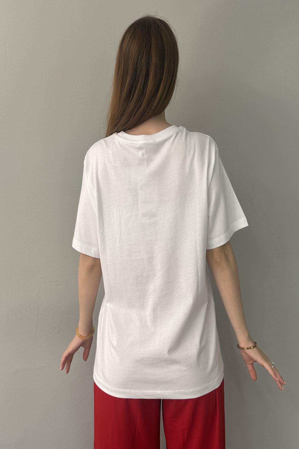 BASKILI BİSİKLET YAKA TSHIRT
