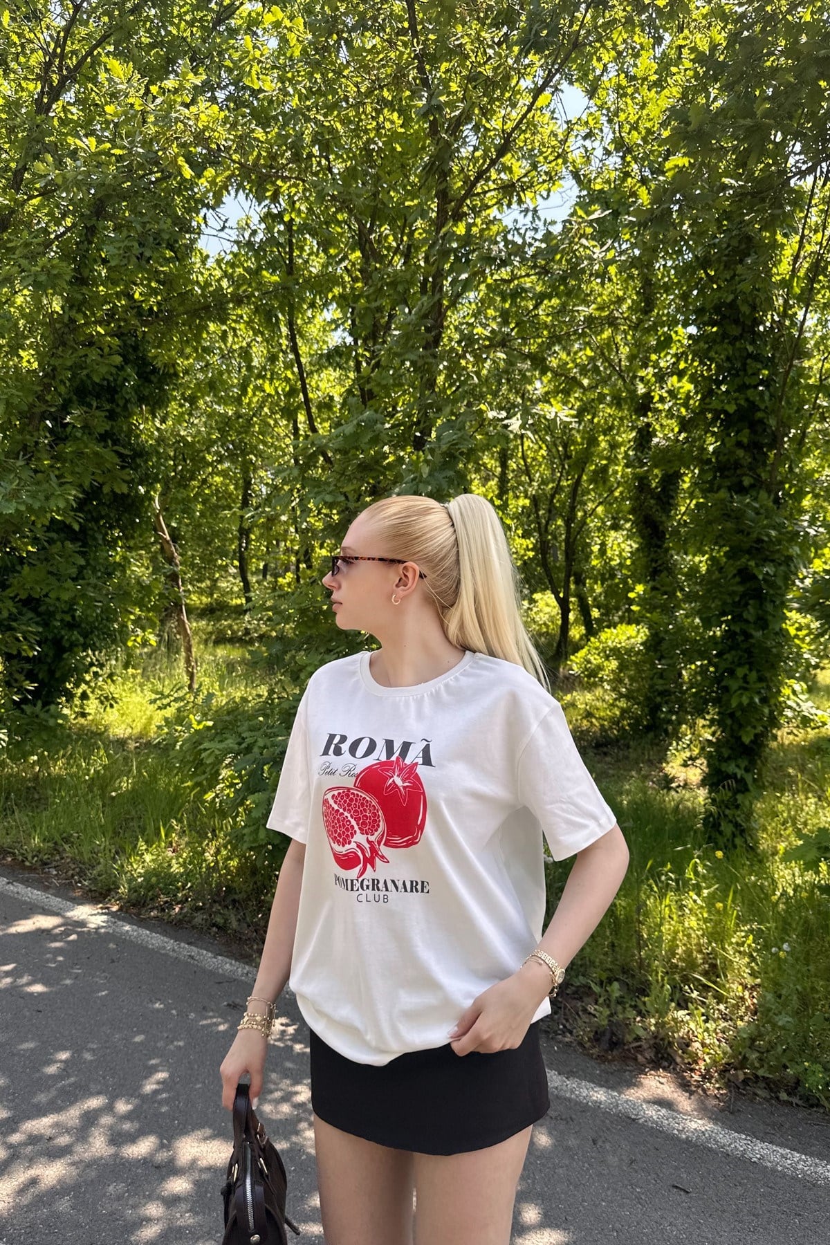 BİSİKLET YAKA BASKI DETAY TSHIRT