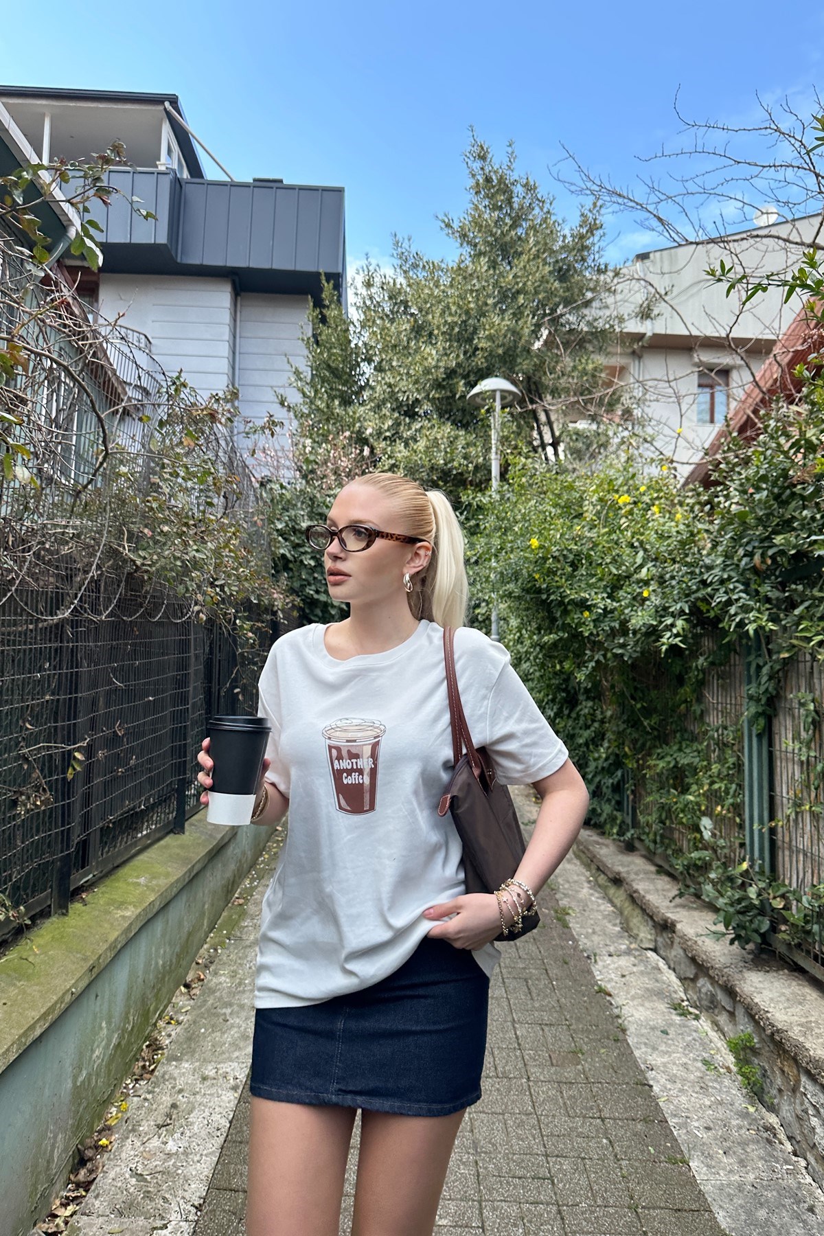 BİSİKLET YAKA BASKI DETAYLI TSHIRT