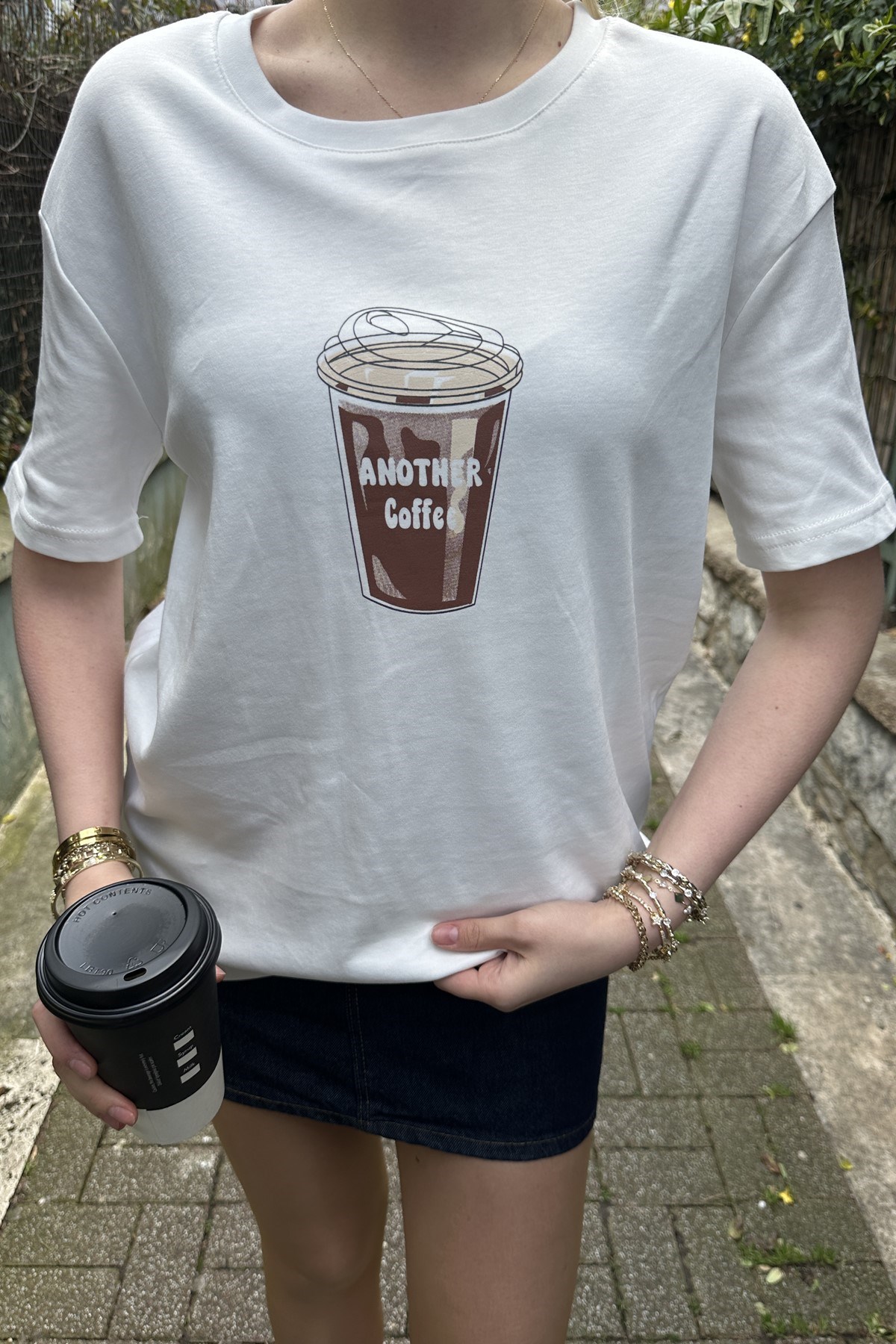 BİSİKLET YAKA BASKI DETAYLI TSHIRT