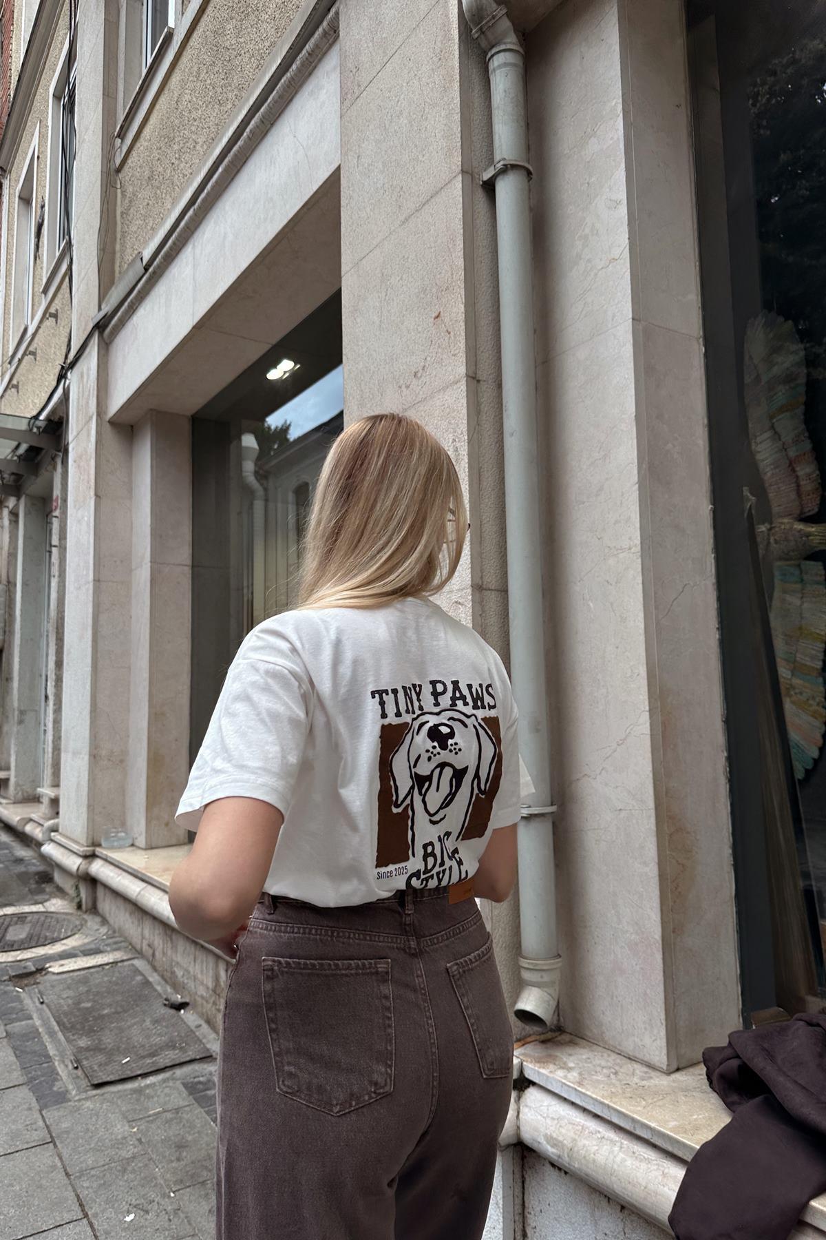 BİSİKLET YAKA BASKI DETAYLI TSHIRT