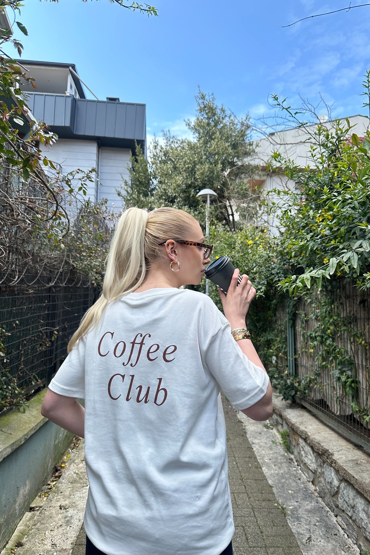BİSİKLET YAKA BASKI DETAYLI TSHIRT