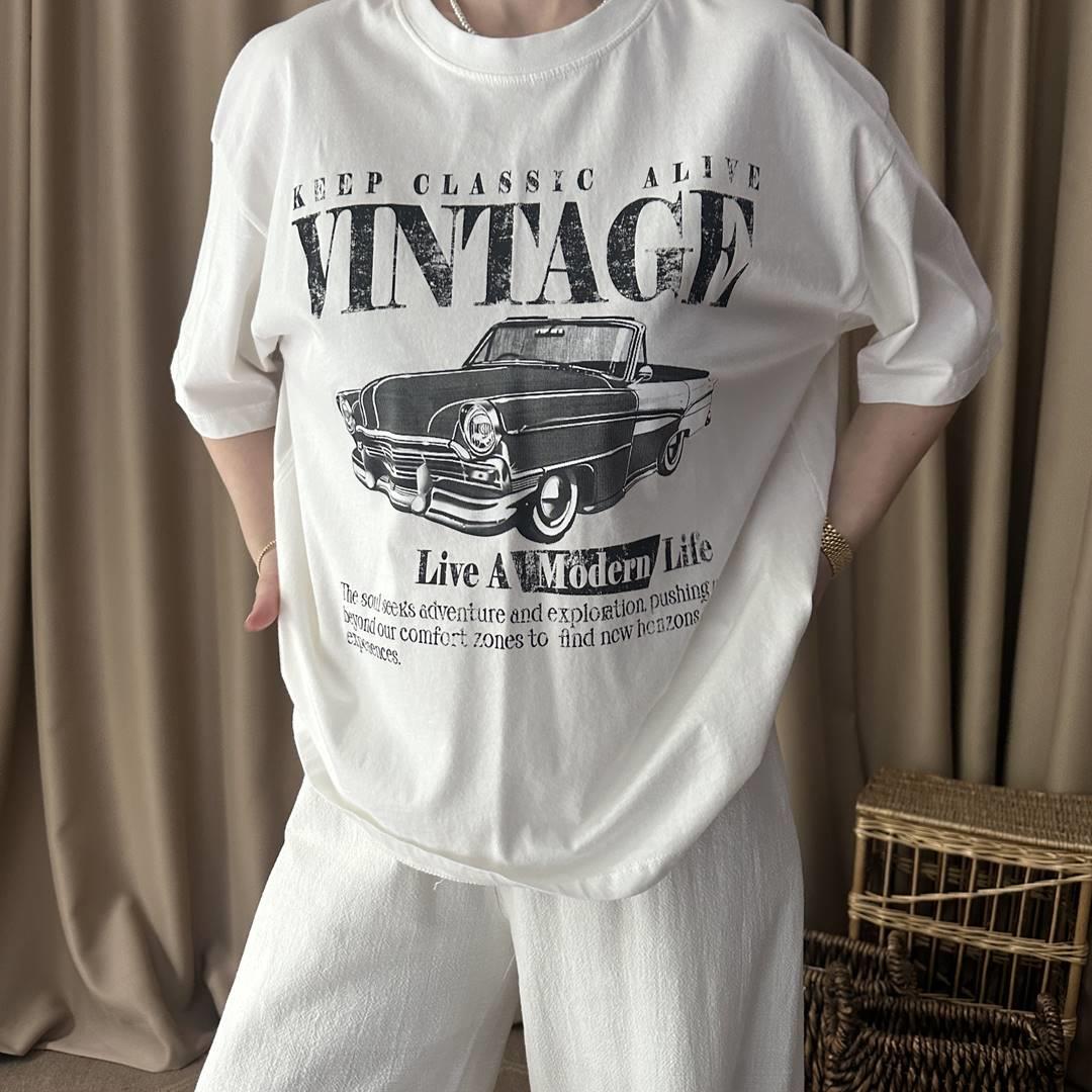 BİSİKLET YAKA BASKILI TSHIRT