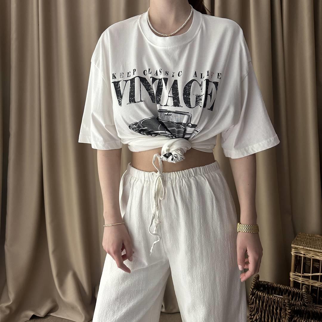 BİSİKLET YAKA BASKILI TSHIRT
