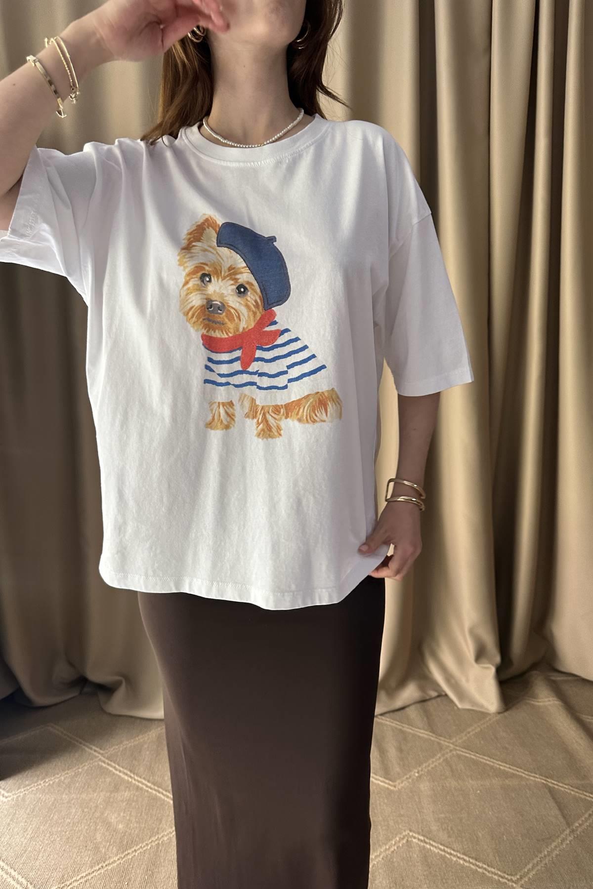 BİSİKLET YAKA BASKILI TSHIRT
