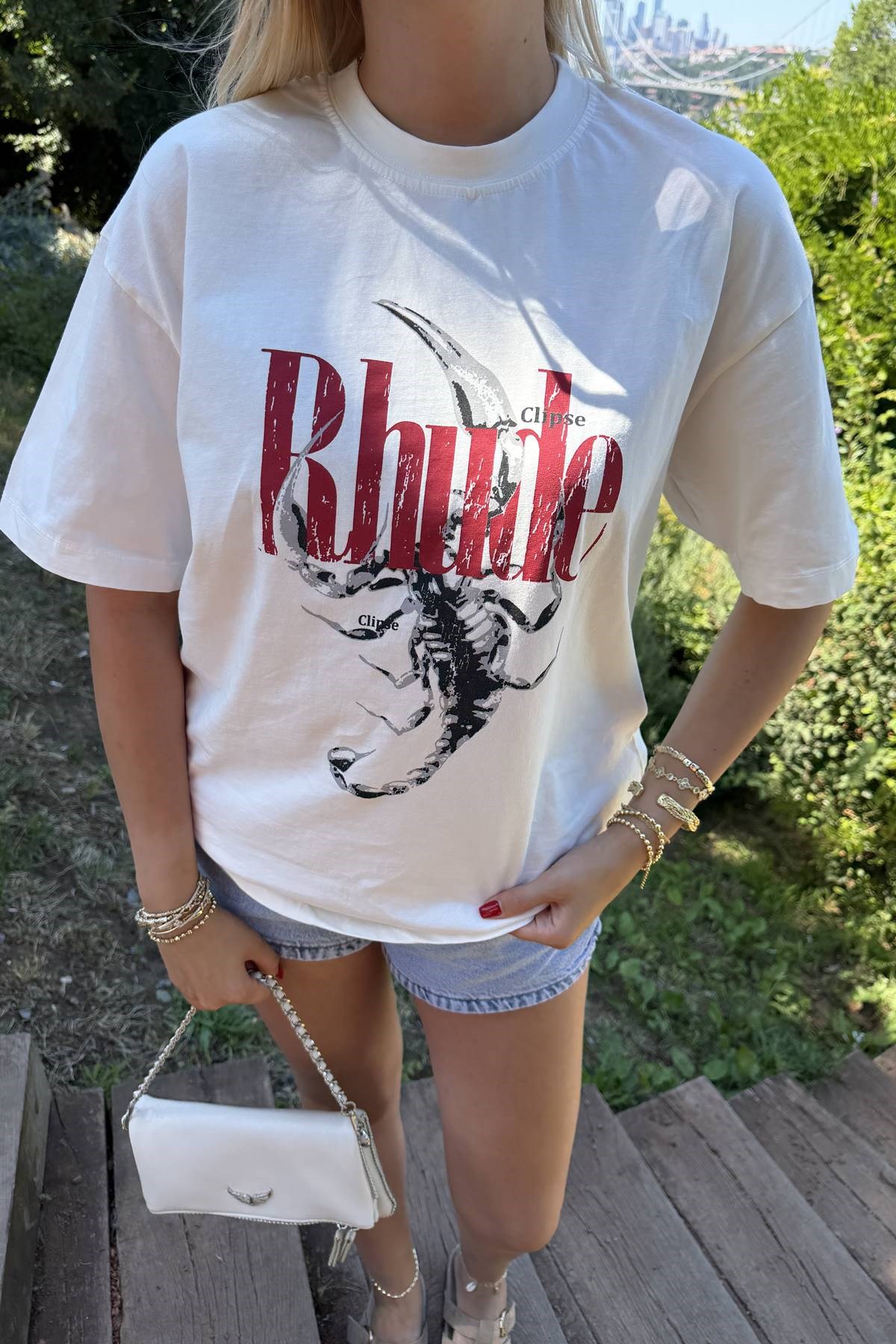 BİSİKLET YAKA BASKILI TSHIRT