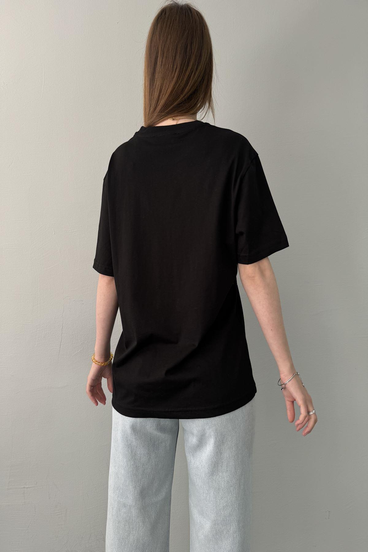 BİSİKLET YAKA BASKILI TSHIRT