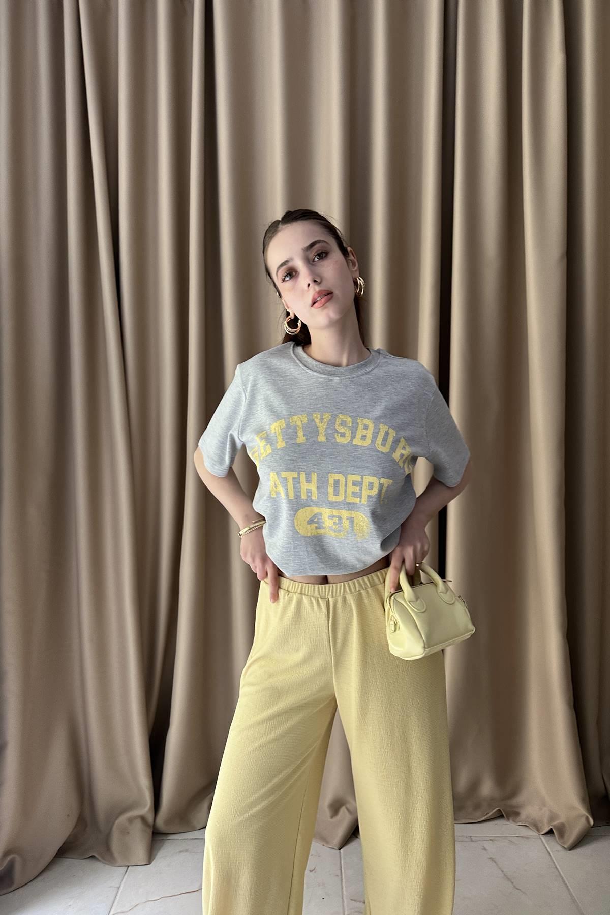 BİSİKLET YAKA BASKILI TSHIRT