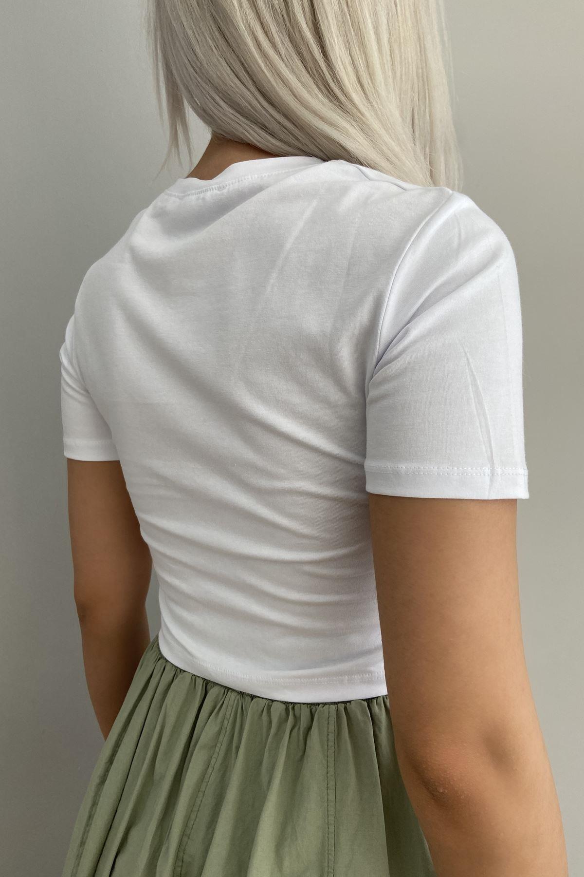 BİSİKLET YAKA CROP TSHIRT