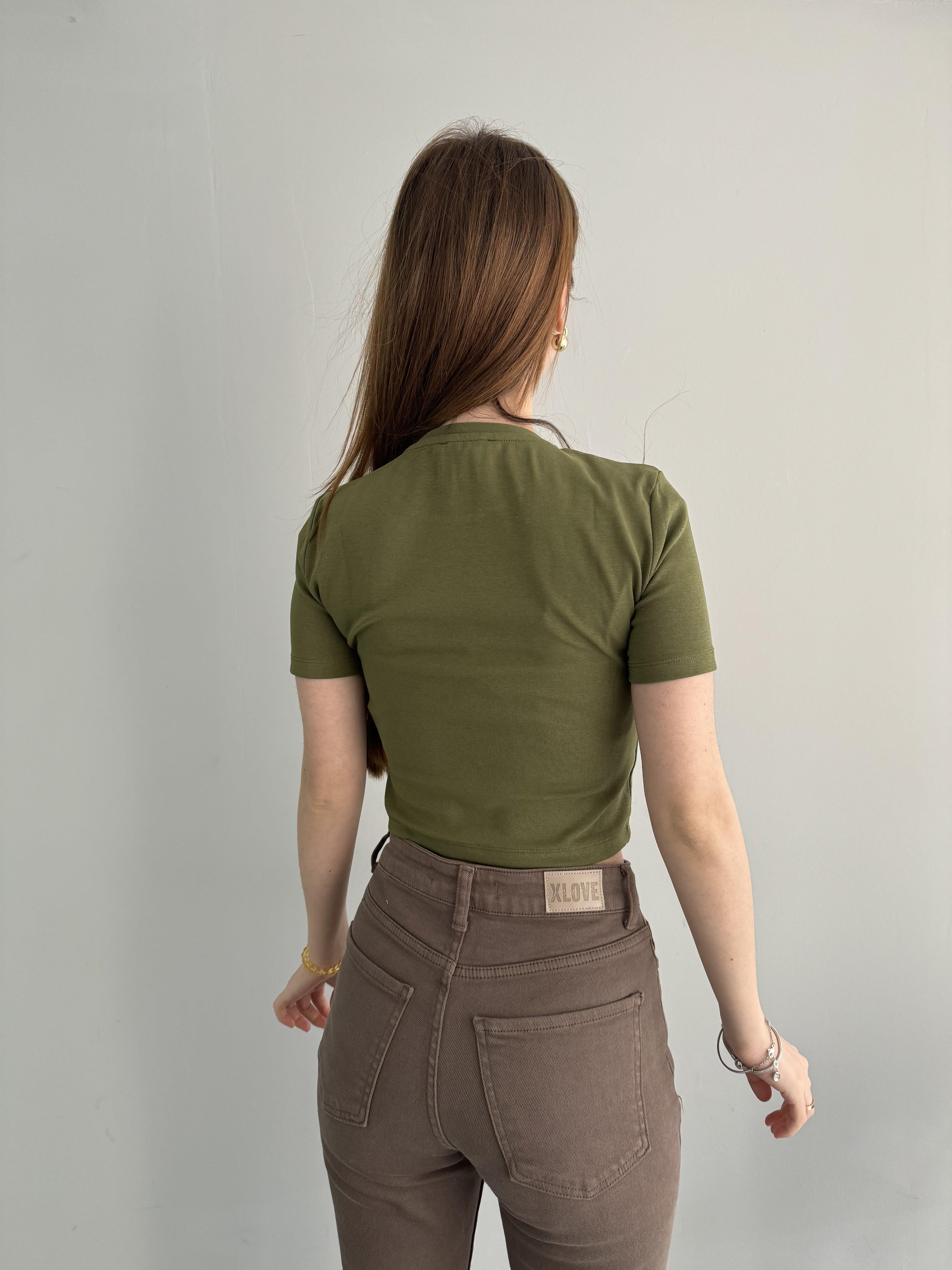 BİSİKLET YAKA CROP TSHIRT