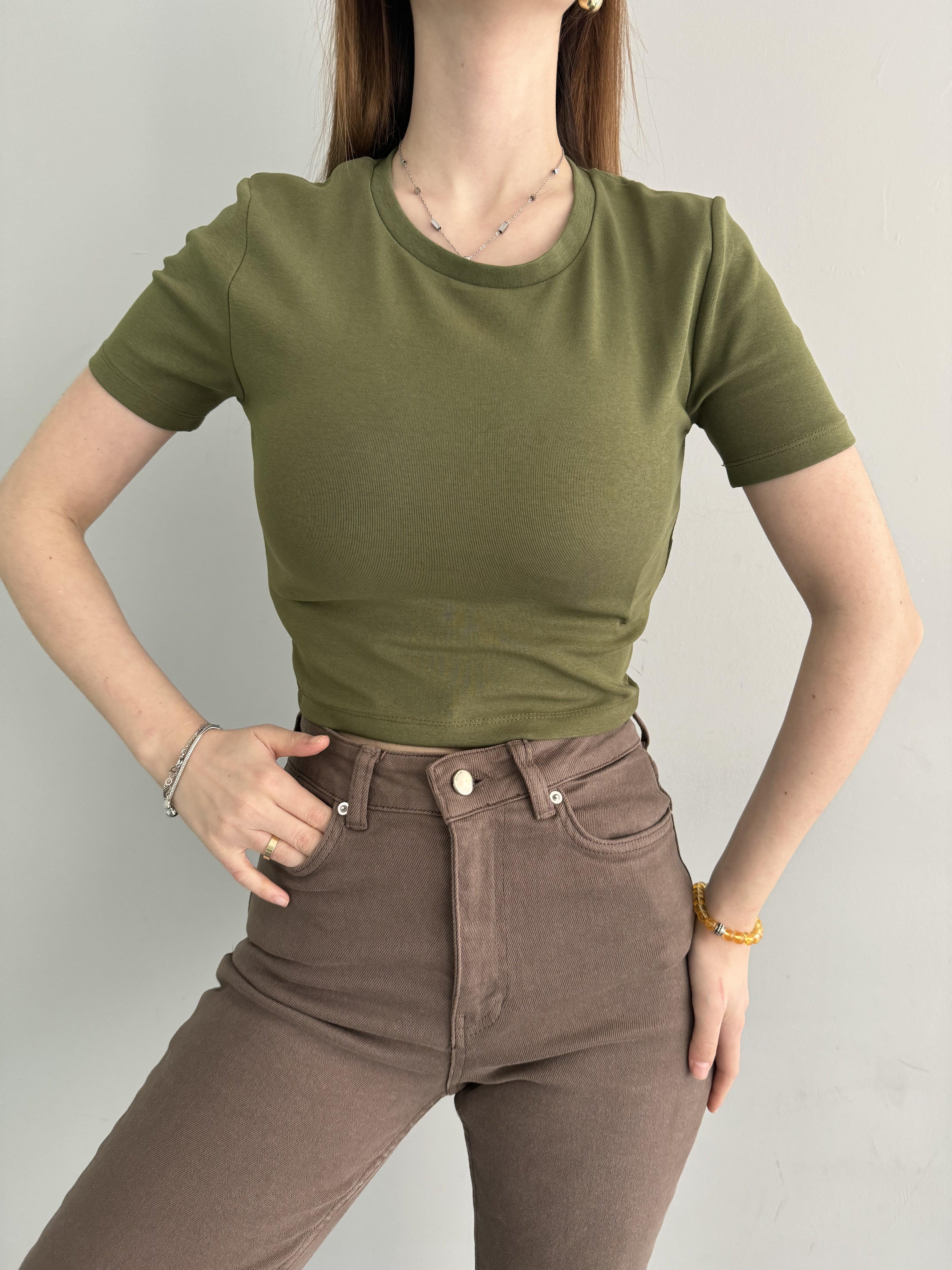 BİSİKLET YAKA CROP TSHIRT