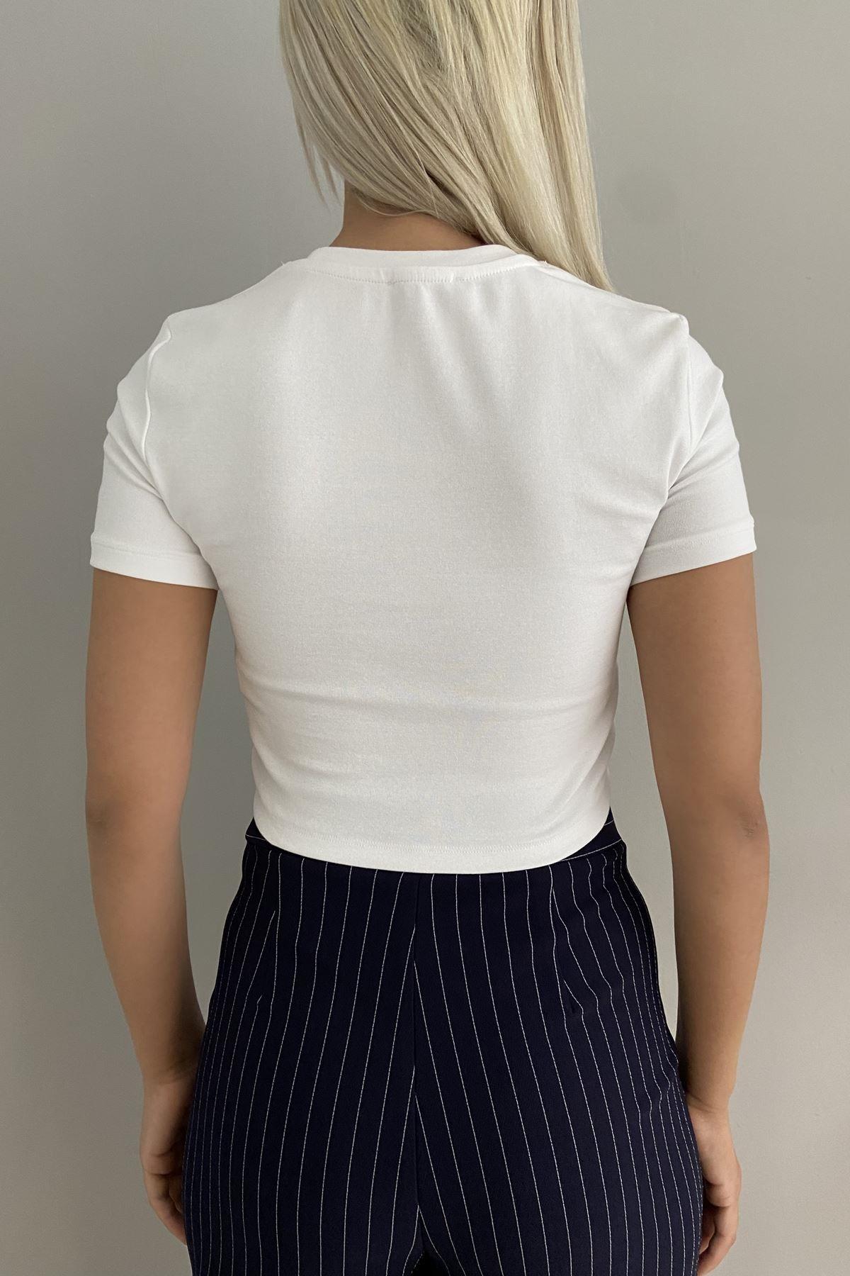 BİSİKLET YAKA CROP TSHIRT