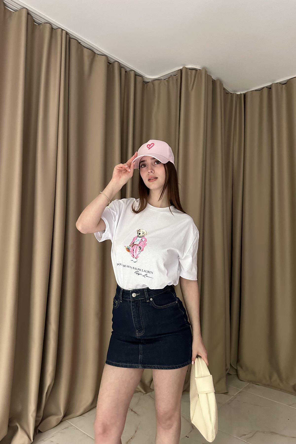 BİSİKLET YAKA NAKIŞLI TSHIRT