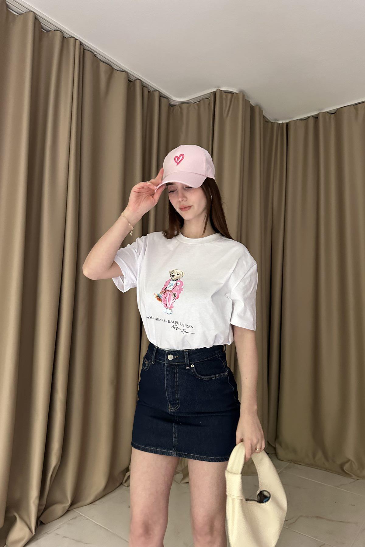 BİSİKLET YAKA NAKIŞLI TSHIRT