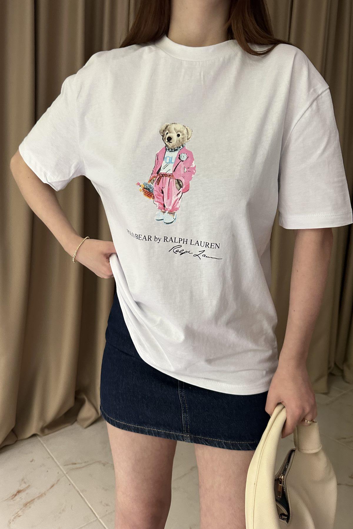 BİSİKLET YAKA NAKIŞLI TSHIRT