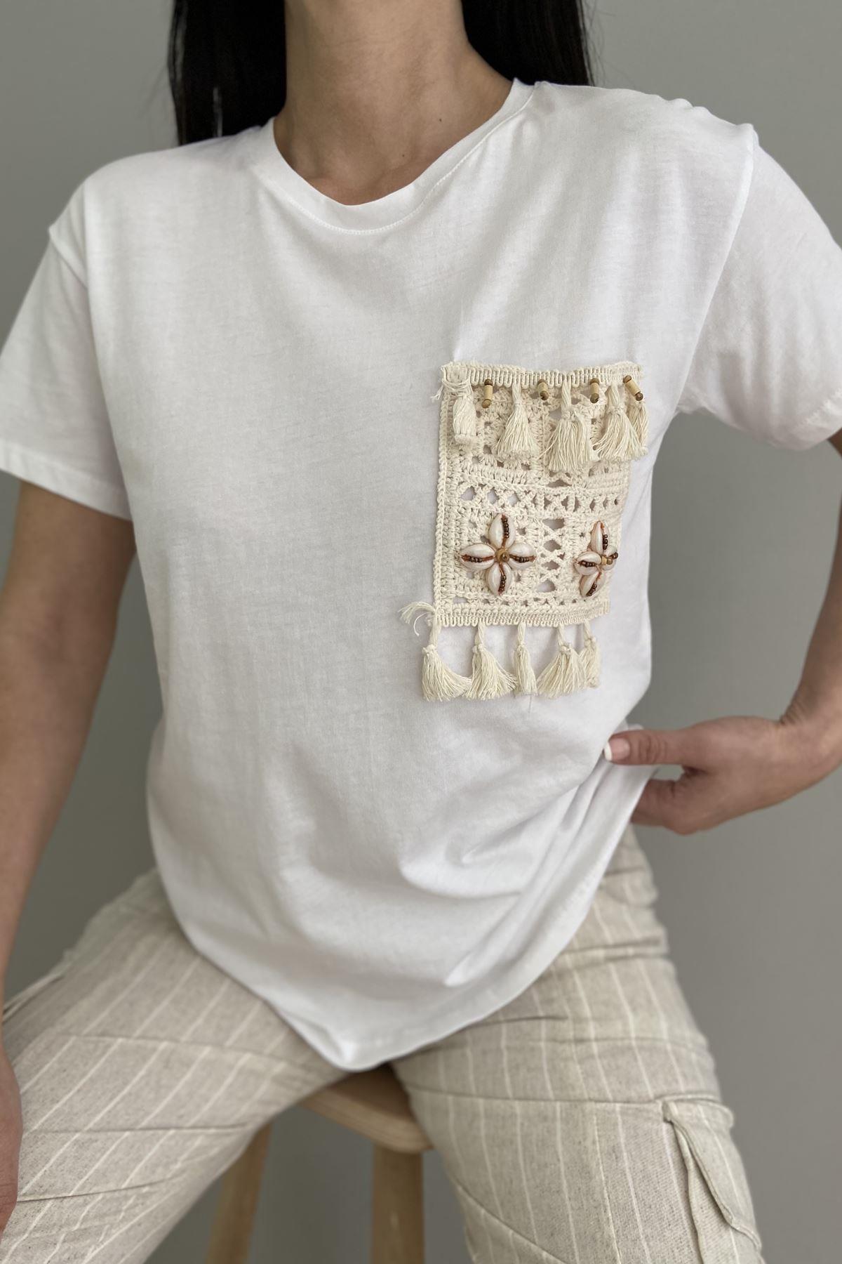 CEBİ DENİZ KABUK AKSESUARLI TSHIRT