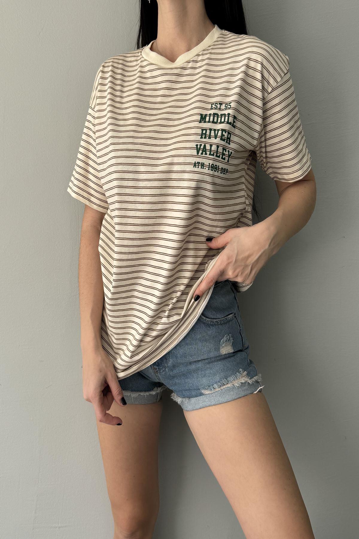 ÇİZGİ VE BASKI DETAY TSHIRT