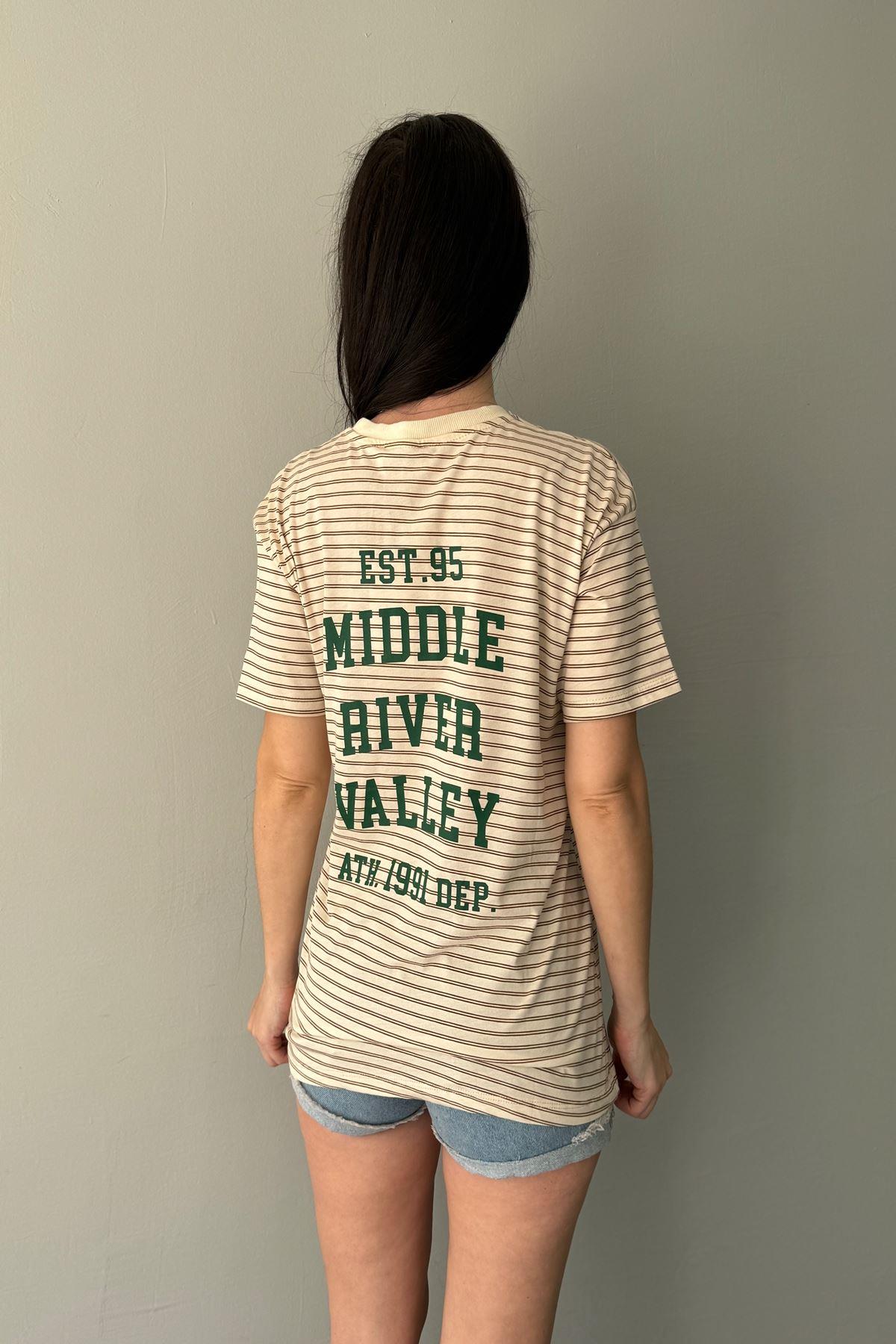 ÇİZGİ VE BASKI DETAY TSHIRT