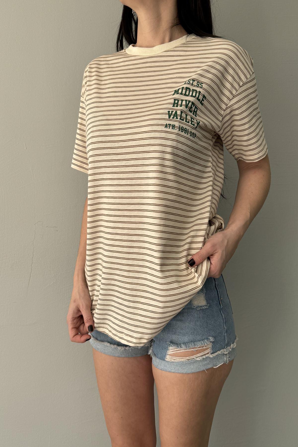 ÇİZGİ VE BASKI DETAY TSHIRT