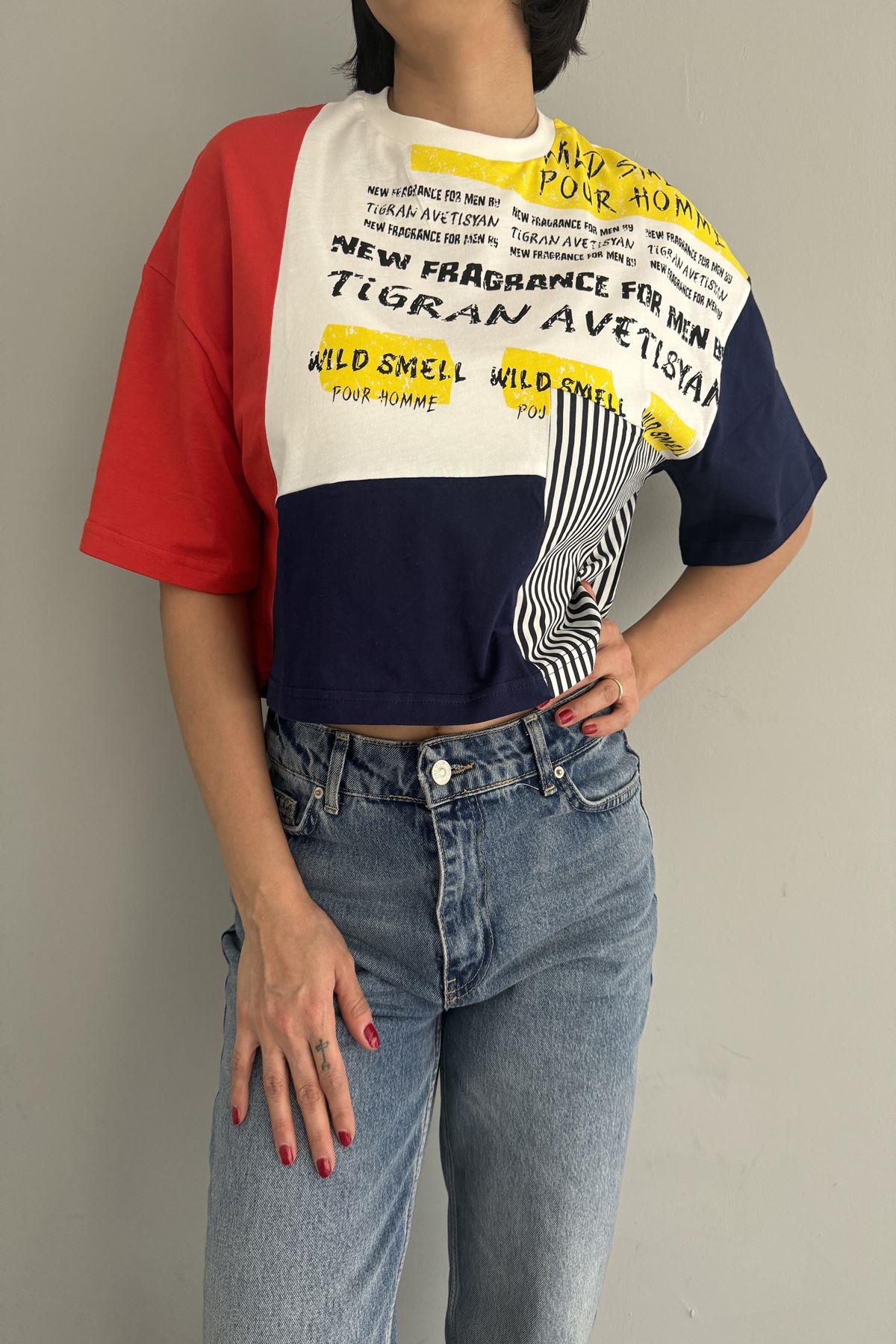 GARNİLİ BASKI DETAYLI TSHIRT