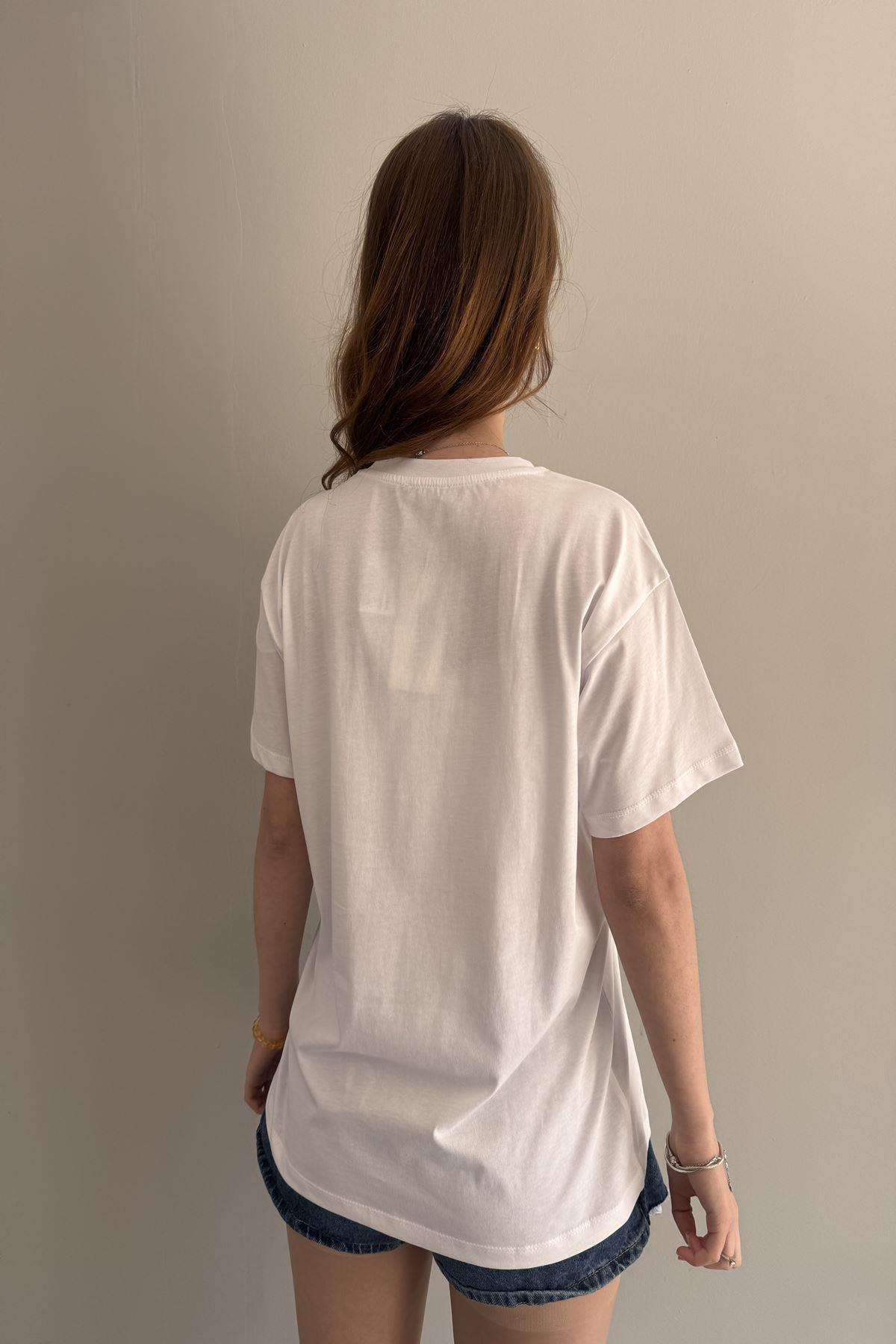 KALP BASKI DETAY TSHIRT