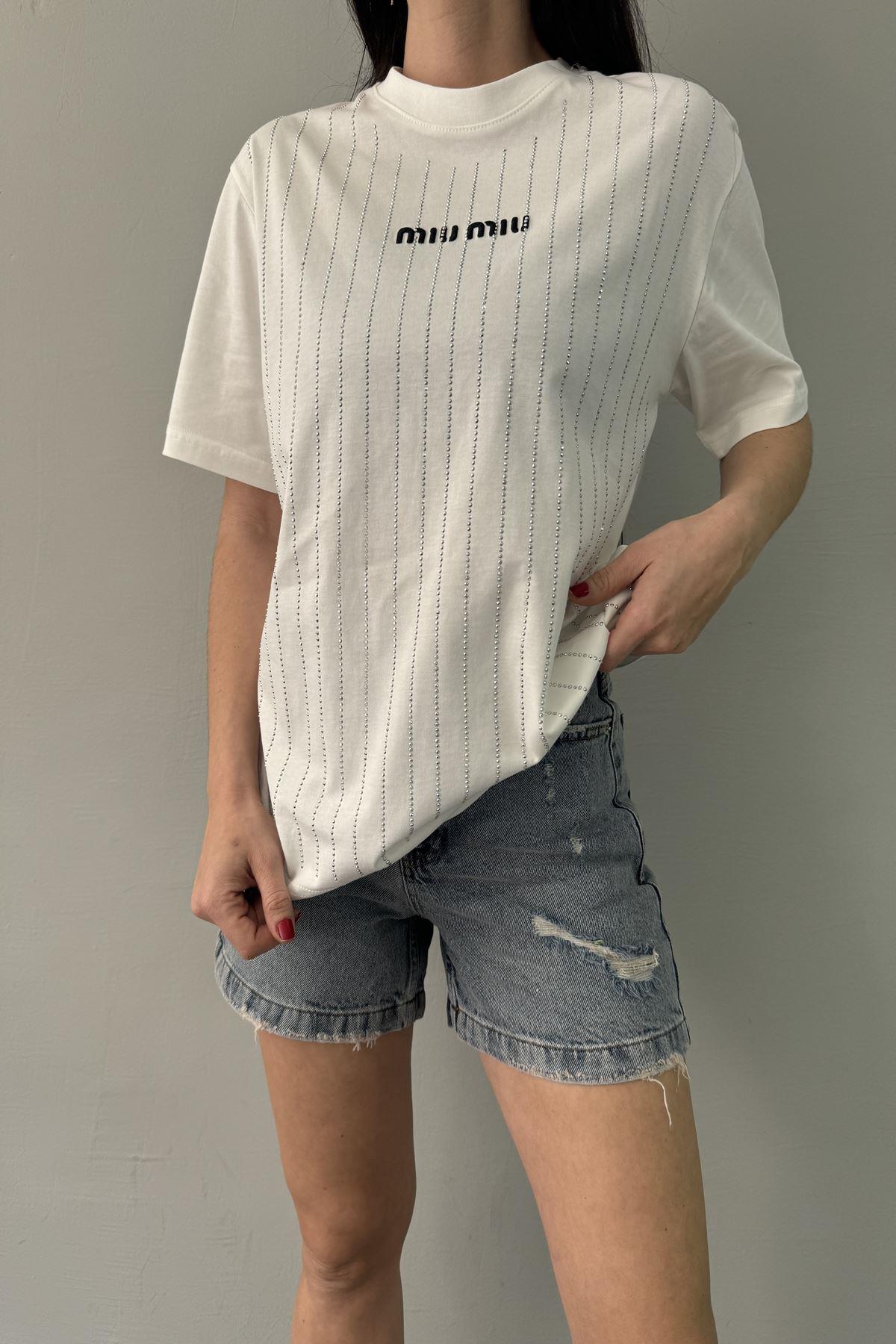 NAKIŞ VE TAŞ DETAY TSHIRT
