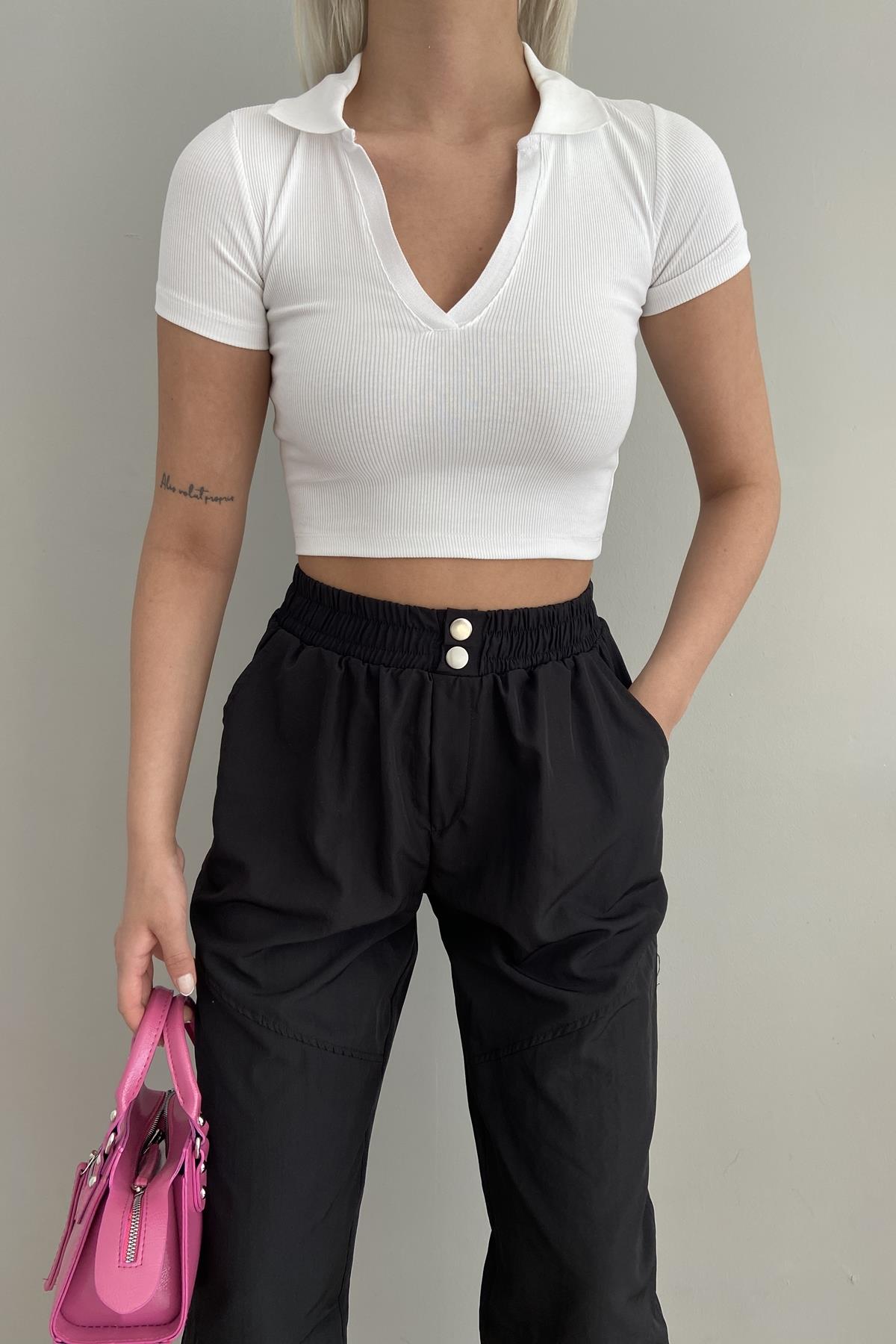 POLO YAKA CROP TSHIRT