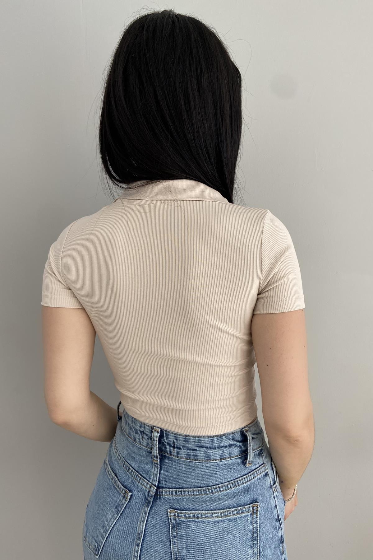 POLO YAKA CROP TSHIRT