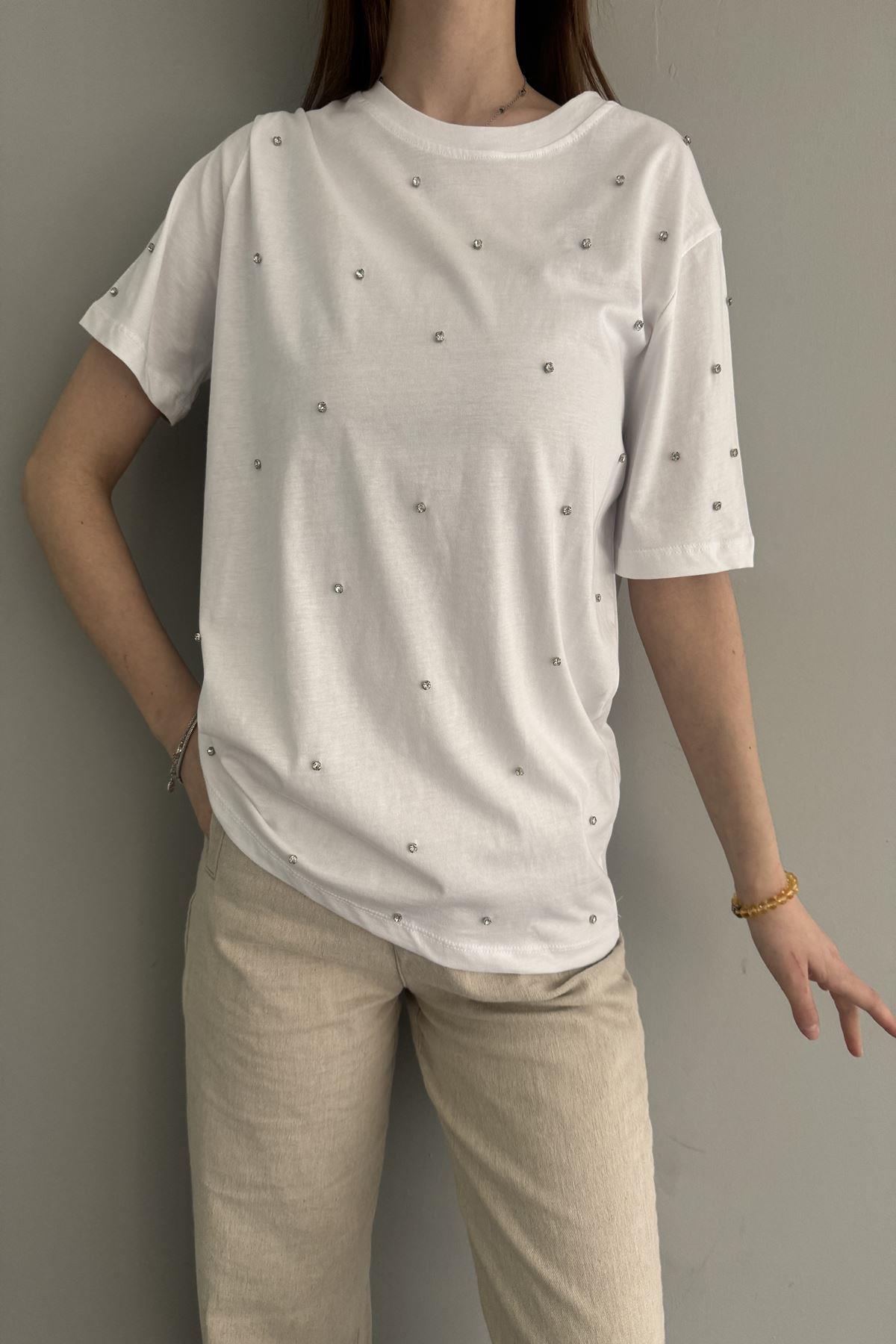 TAŞ DETAYLI TSHIRT