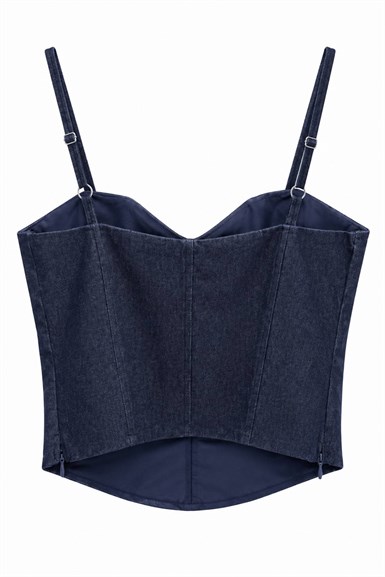 ASKILI CROP KOT BLUZ