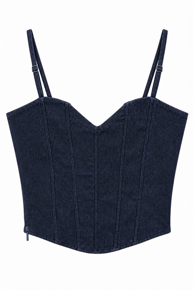 ASKILI CROP KOT BLUZ