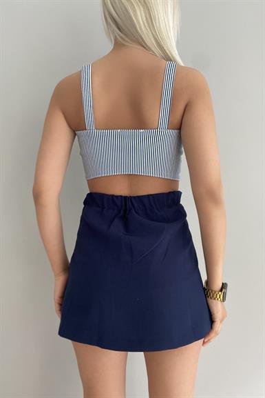 ÇİZGİLİ CROP BLUZ