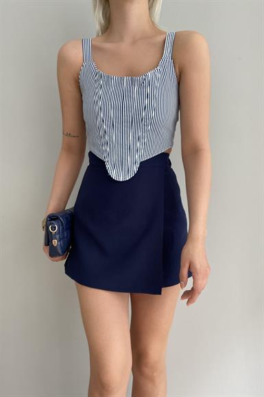ÇİZGİLİ CROP BLUZ