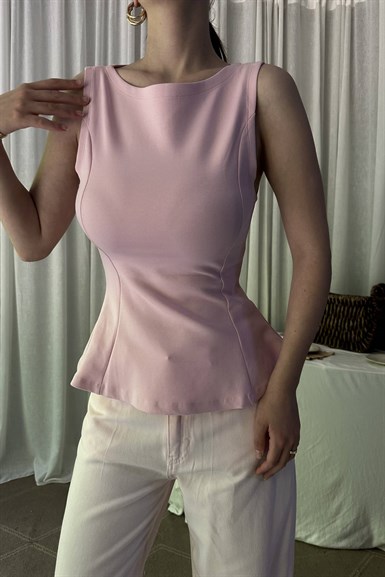 KAYIK YAKA PEPLUM BLUZ
