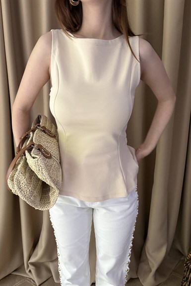 KAYIK YAKA PEPLUM BLUZ
